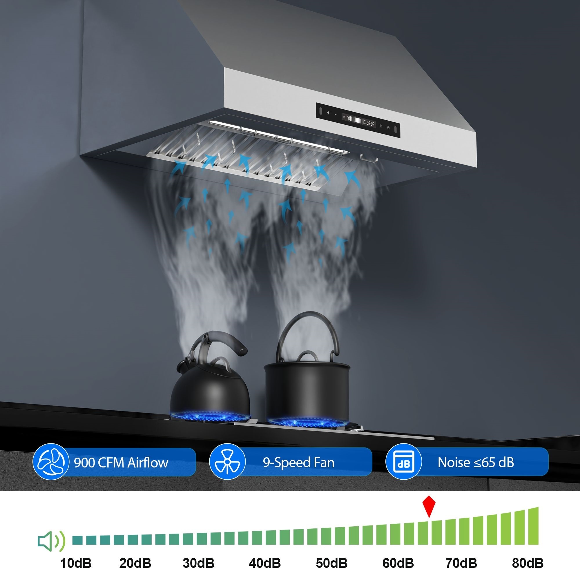 Tieasy 4075G Undercabinet-Range-Hoods - View #5