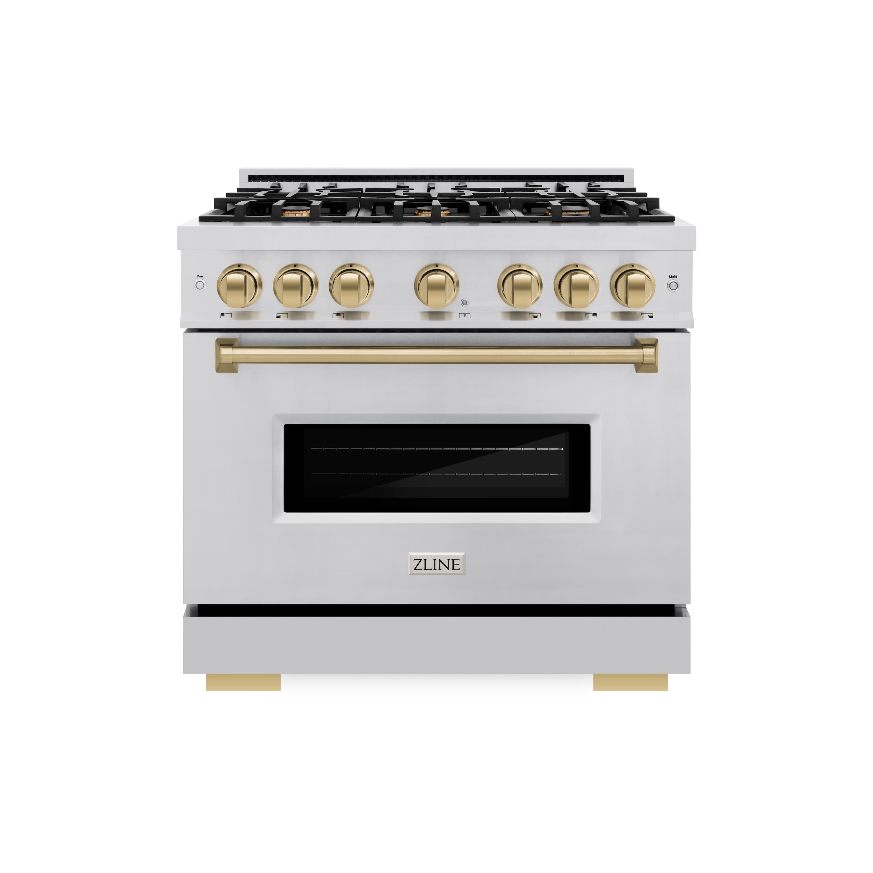 ZLINE KITCHEN & BATH CGRZ-36-CB Classic 36-in 6 burners 5.2-cu ft Convection Oven Freestanding Liquid Propane Gas Range ( Stainless Steel, Champagne Bronze Accents )