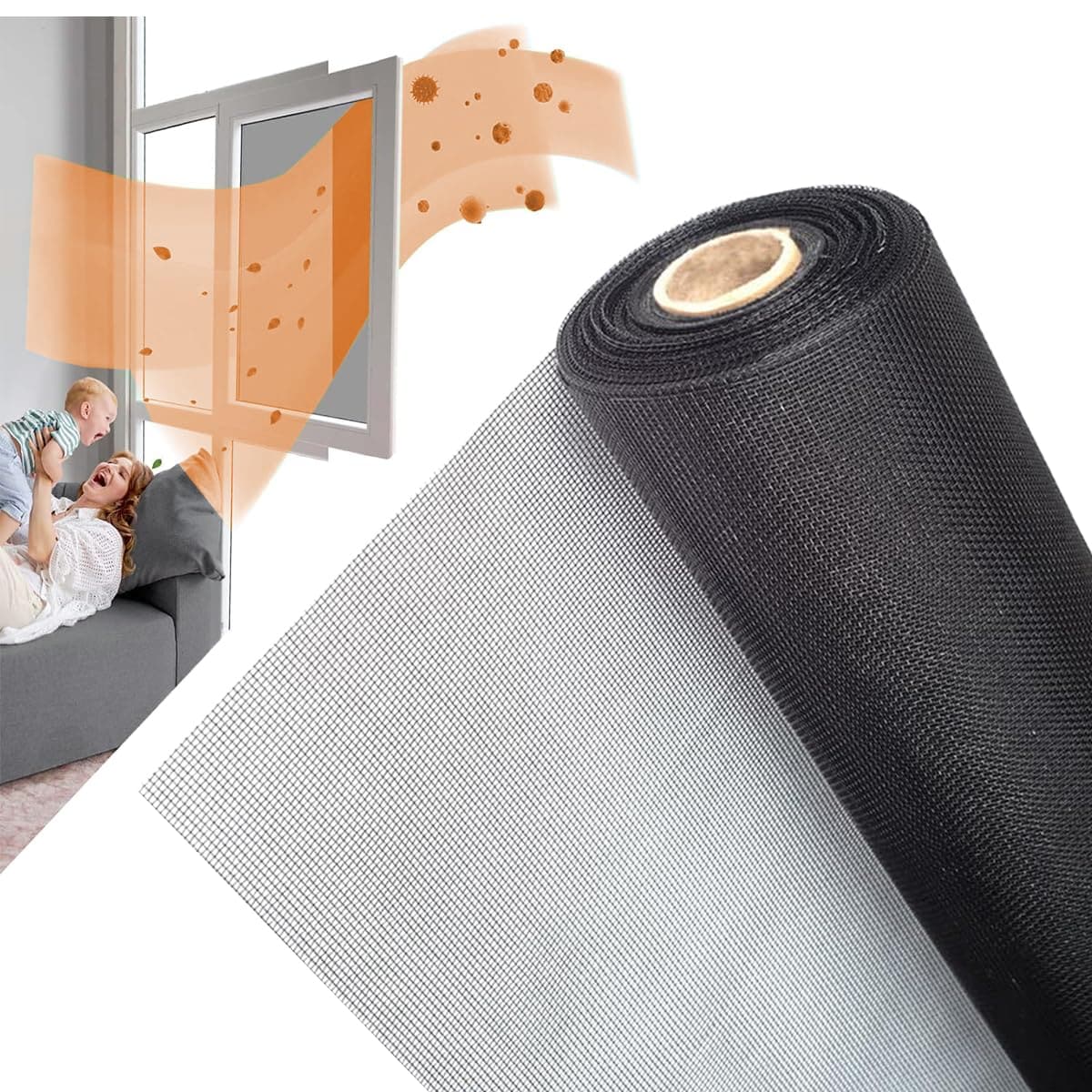 Phyfalip  48IN by 50FT Fiberglass Window Screen Mesh Roll for Pet Proofing and Insect Protection durable home and garden accessory designed for
