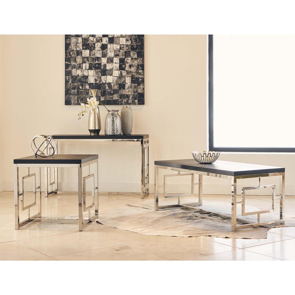 Picket House Furnishings CEZ100ST3PC Harper 3-Piece Glam Chrome Accent Table Set