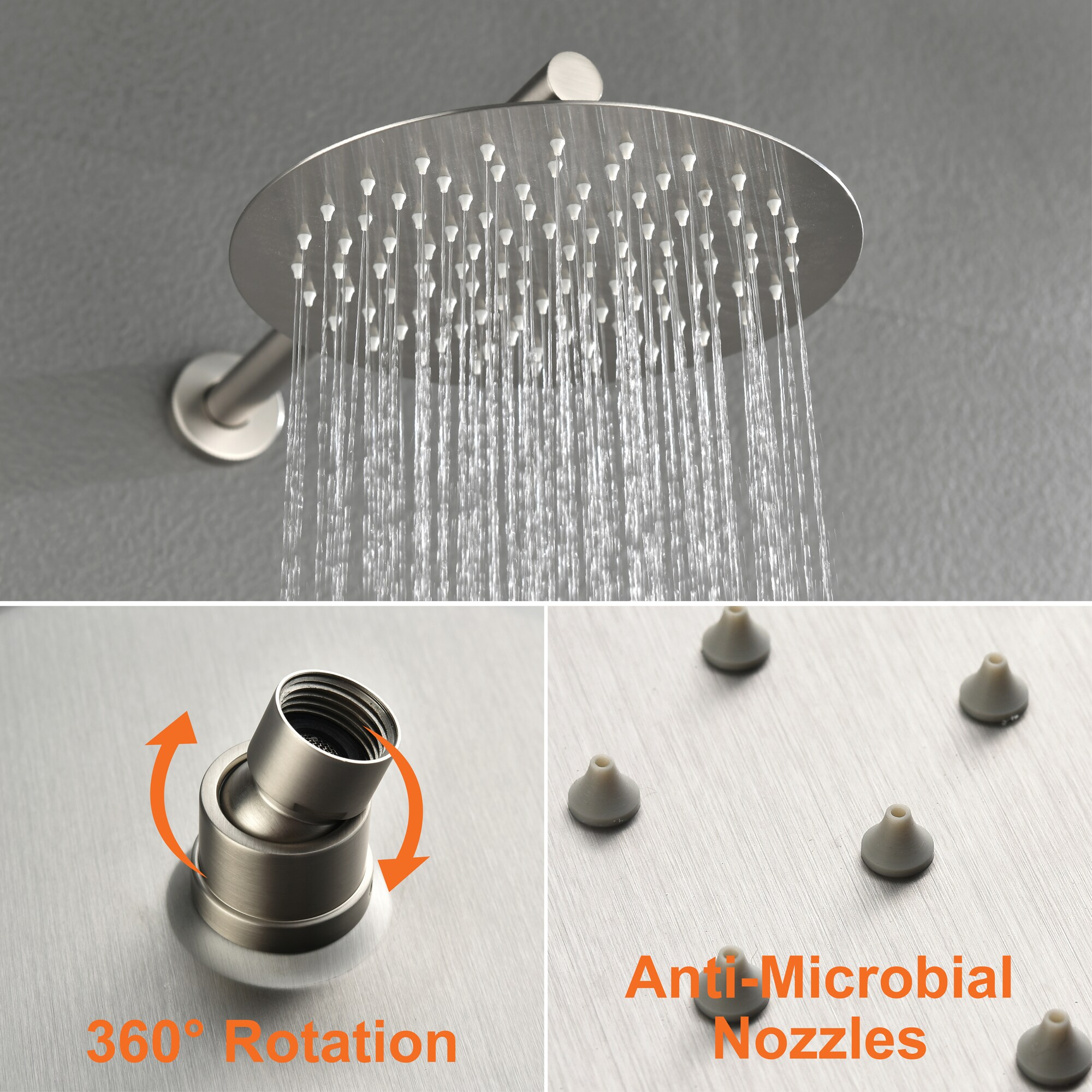 WELLFOR SPA-88040BN-10 Showerhead-Bar-Panels - View #4