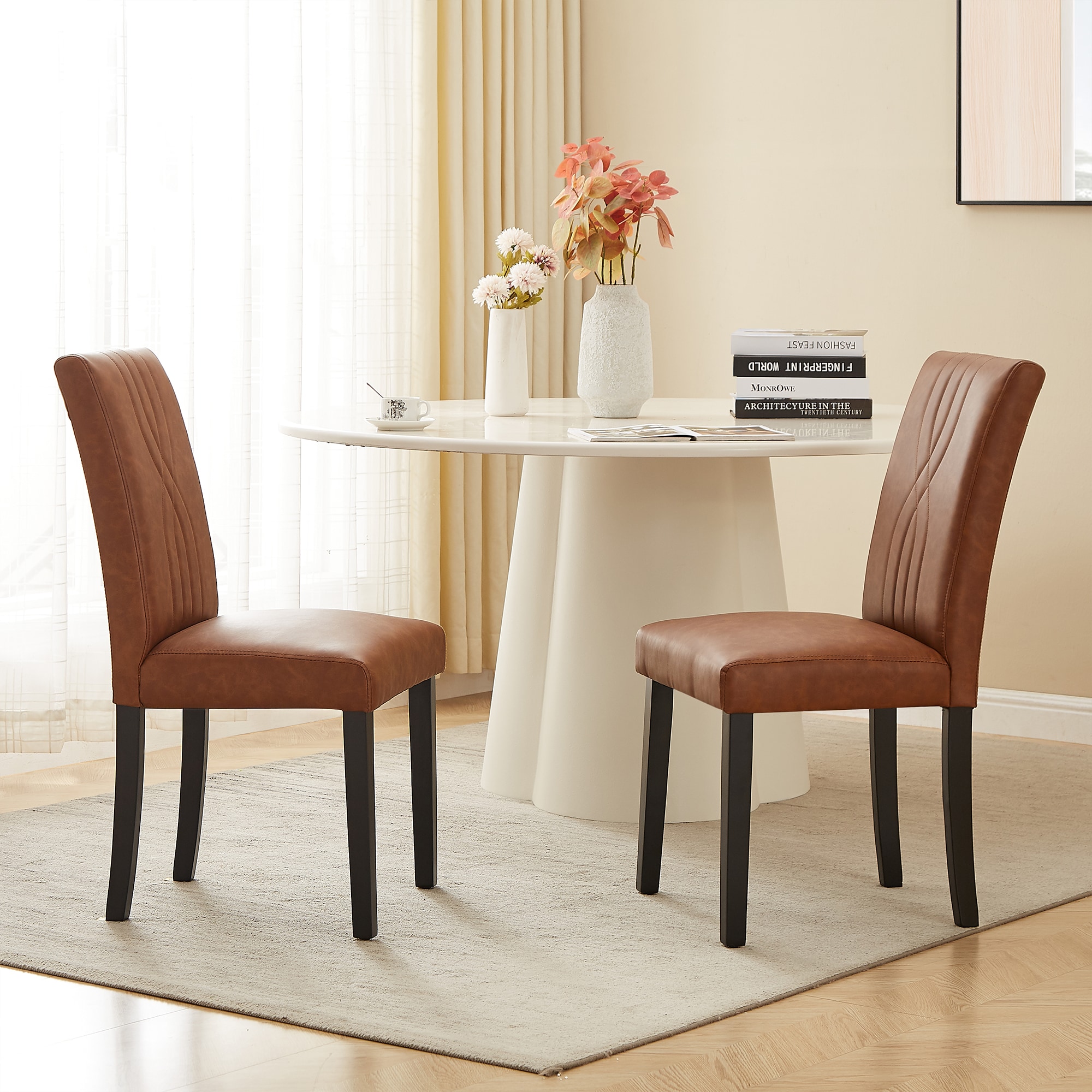 Vecelo LOE-DC03-BRN-2P Dining-Chairs - View #6