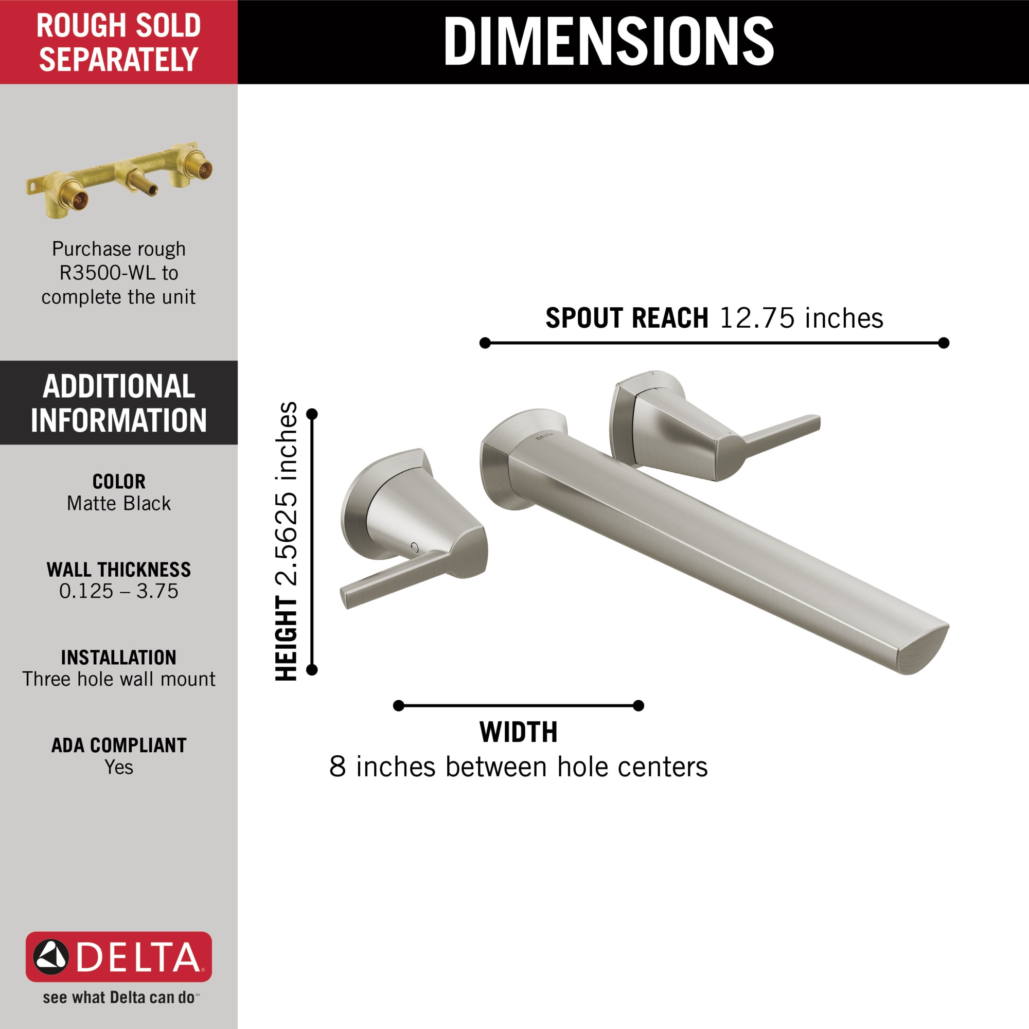 Delta T5771-SS-PR-WL Roman-Tub-Faucets - View #3