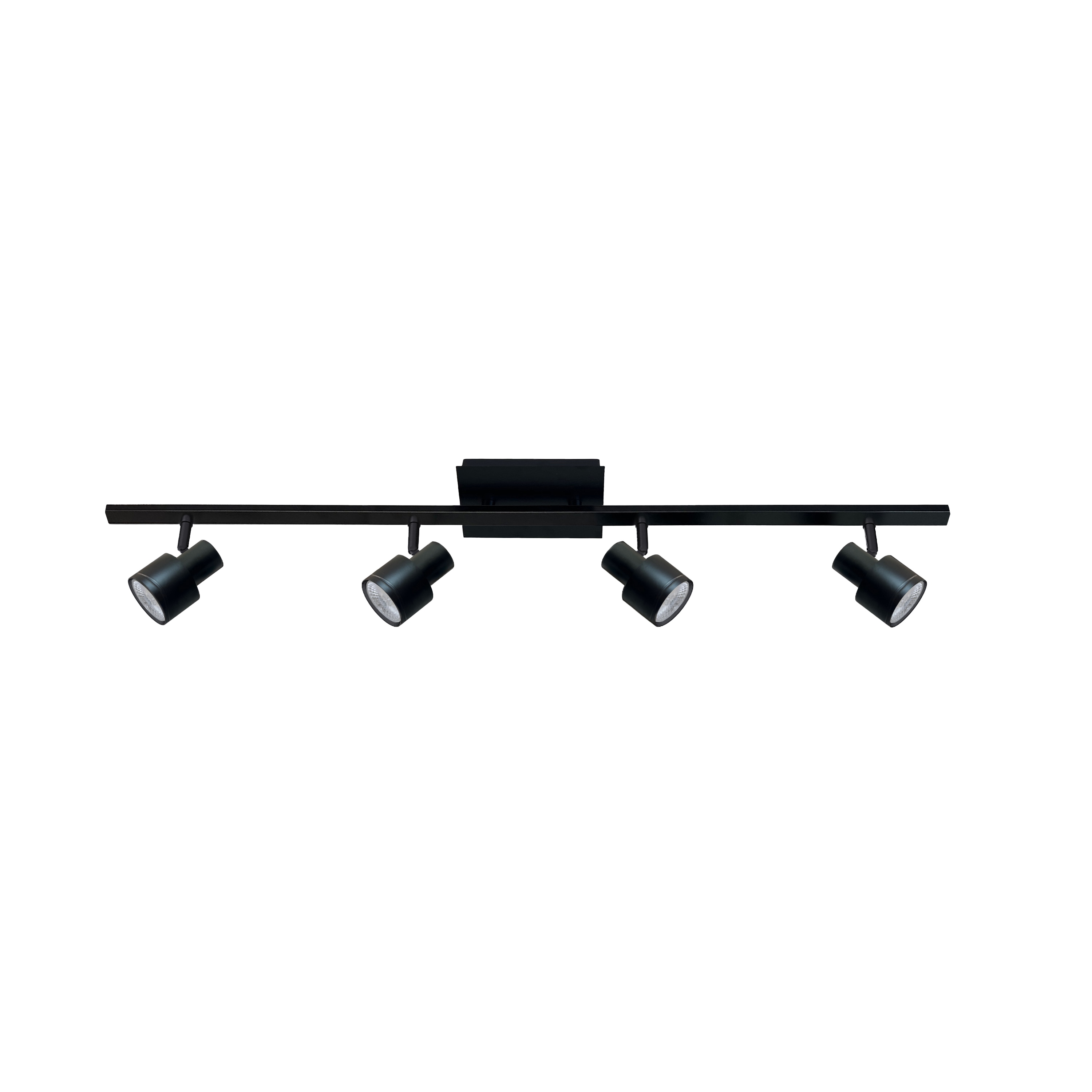 Edvivi EW3185BK 35-in 4 -Light Matte Black dimmable GU10 pin base Modern/contemporary Linear Track Lighting Kit with Gimbal Pivoting Heads