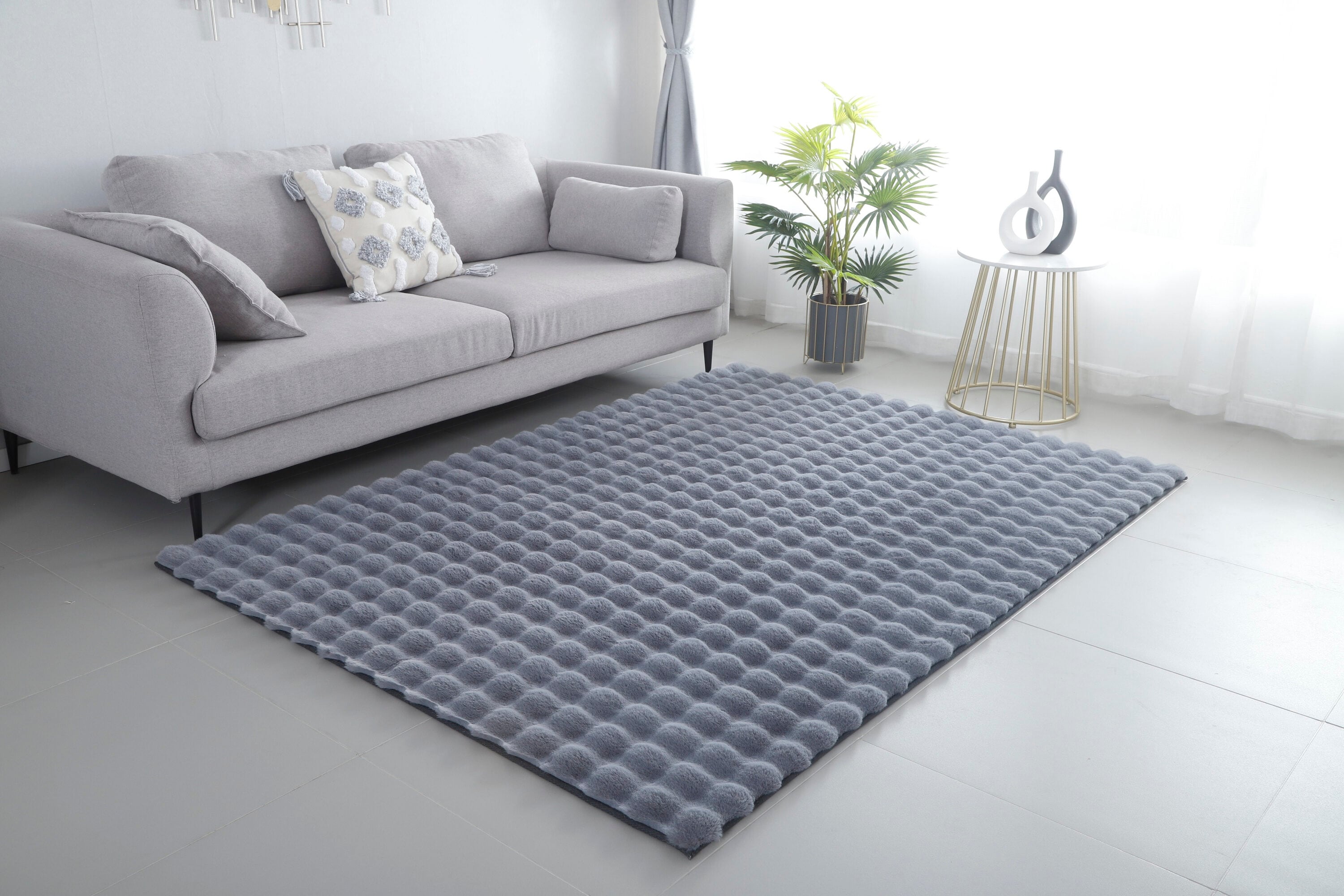 MDA Rugs VF0157 Valencia 5 x 7 (ft) Polyester Gray Rectangular Indoor Abstract Area rug