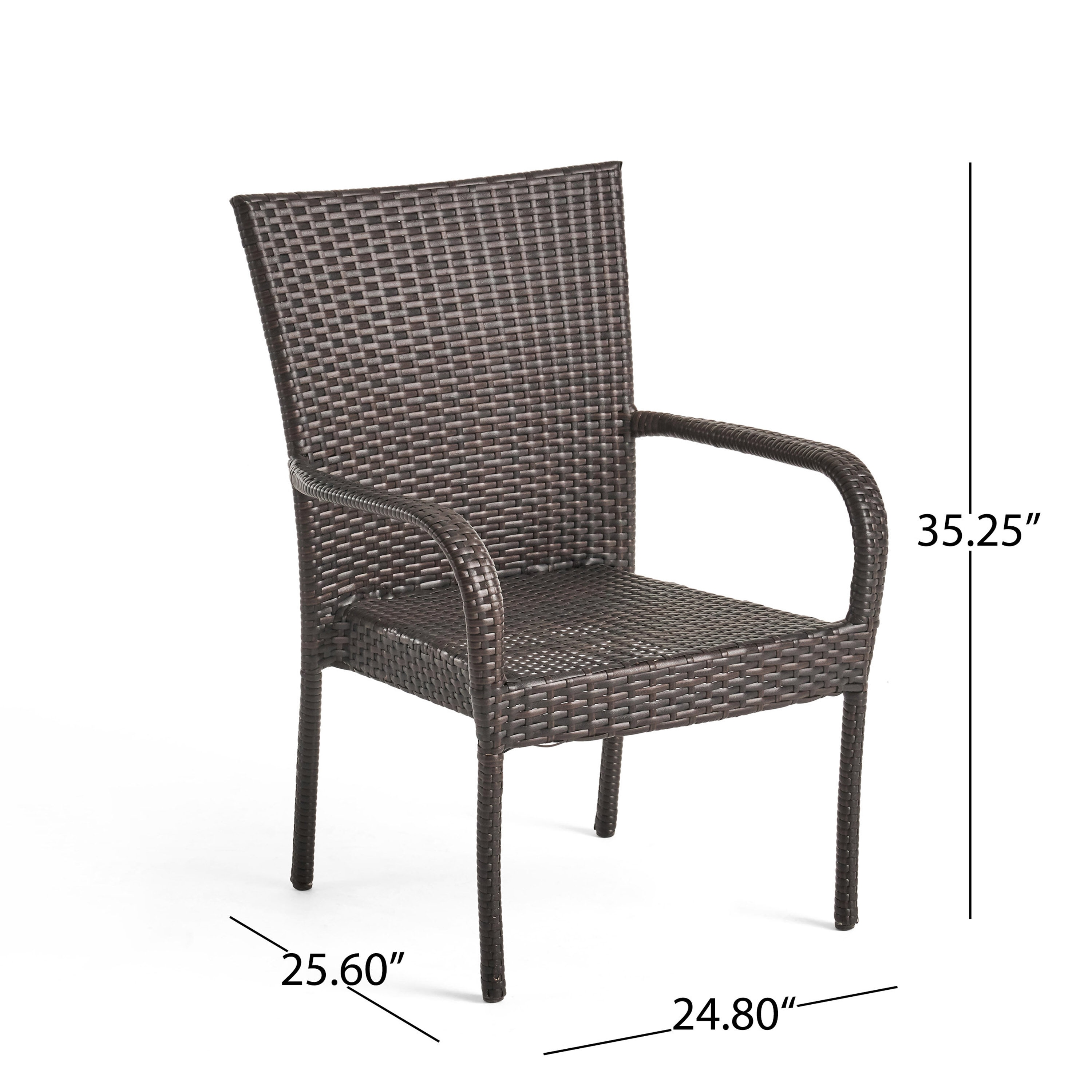 Multibrown Wicker and Iron 8-Seater Outdoor Dining Set