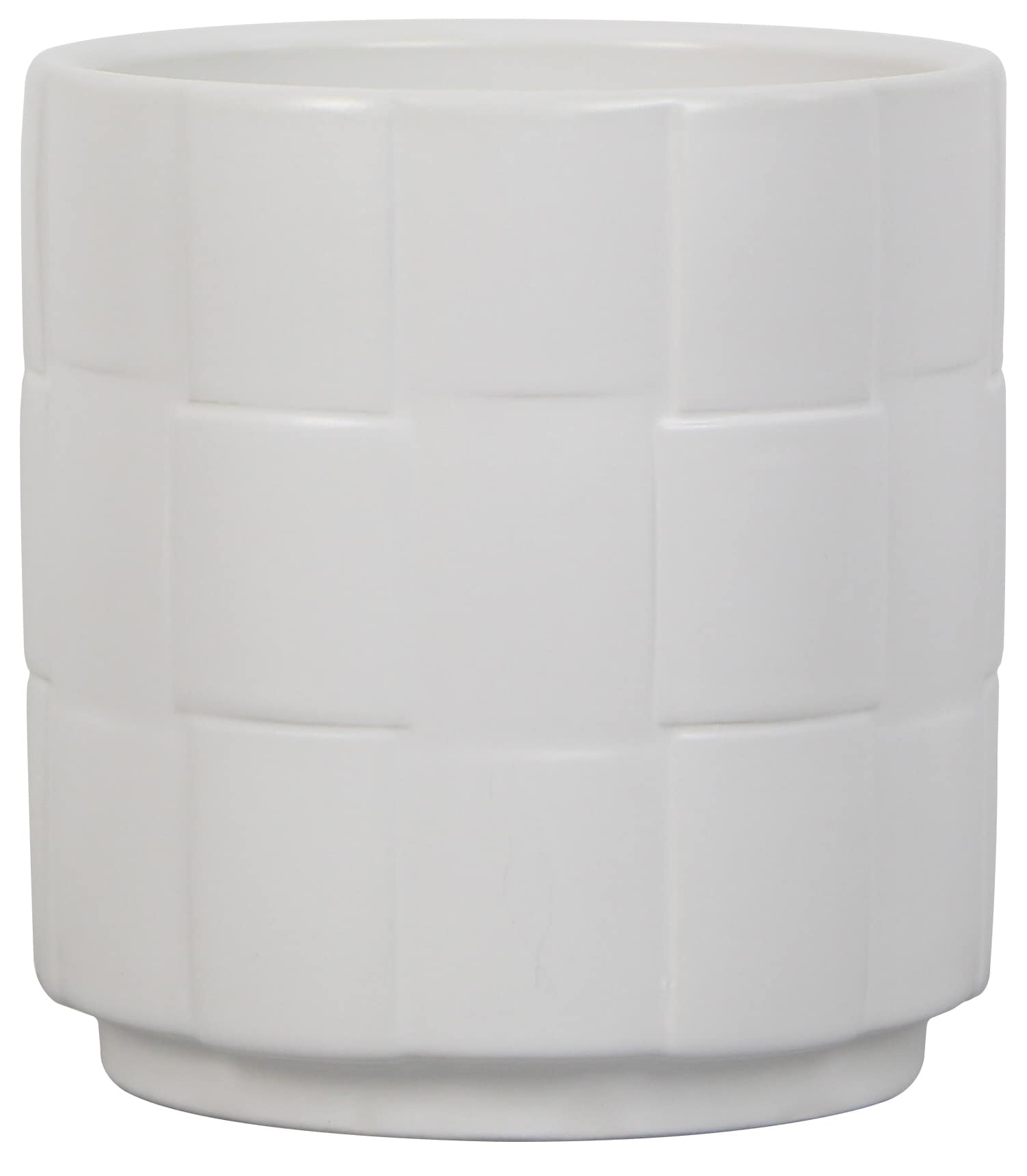 allen + roth CR02341N-05W Round 5-in W Small White Ceramic Indoor Planter with Drainage Holes