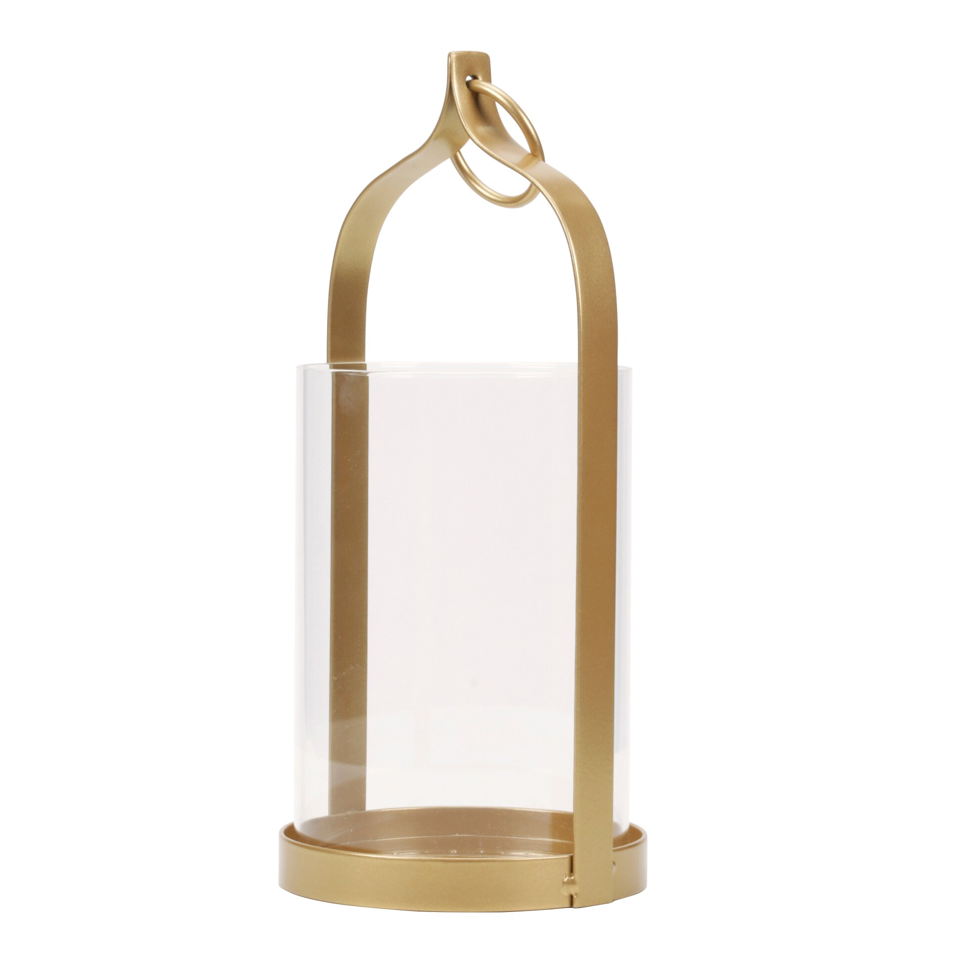 Origin 21 5.79-in x 12.6-in Gold Glass Tea Light Outdoor Decorative Lantern  in the Outdoor Decorative Lanterns department at