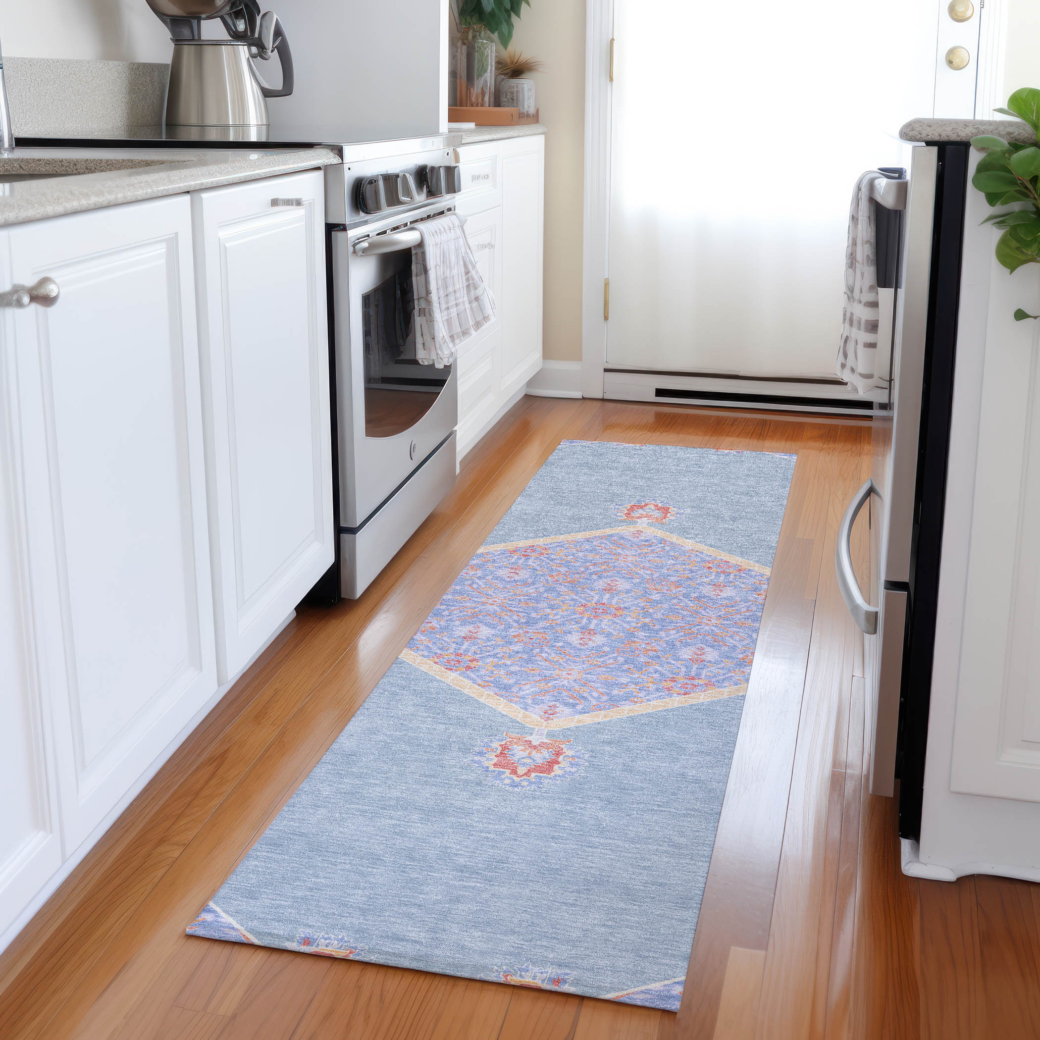 Addison Rugs ACN1011DN2X8 Chantille ACN1011DN 2 x 7 (ft) Denim Rectangular Indoor/Outdoor Geometric Machine washable Pet Friendly Runner rug