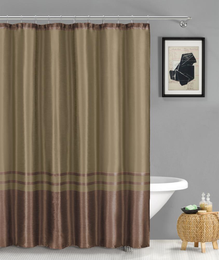 Brown Fence Waterproof Bathroom Polyester Shower Curtain Liner Water Resistant 