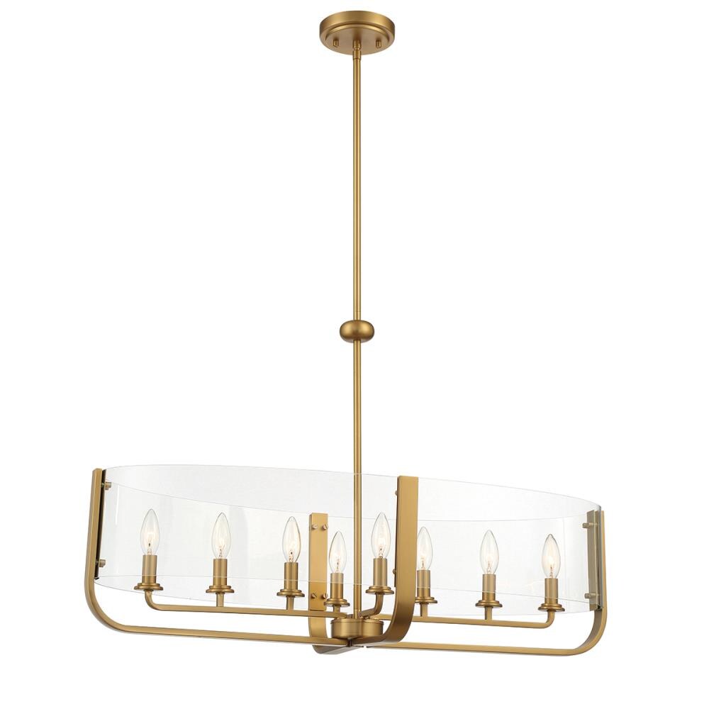 Eurofase 38157-011 Campisi 8 -Light Brass Transitional For Use in Dining Rooms, Foyers, Kitchens, Living Rooms Chandelier