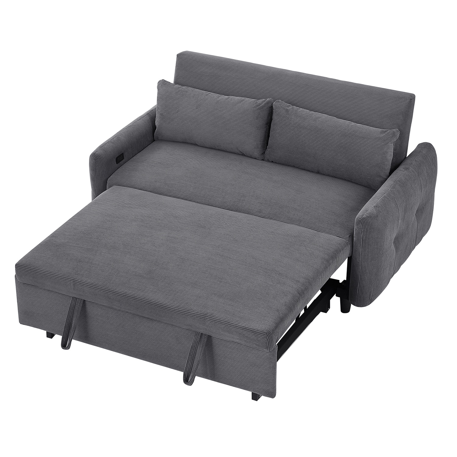 Bybafun 57.5-in Modern Gray Polyester/Blend Reclining Sleeper in the ...