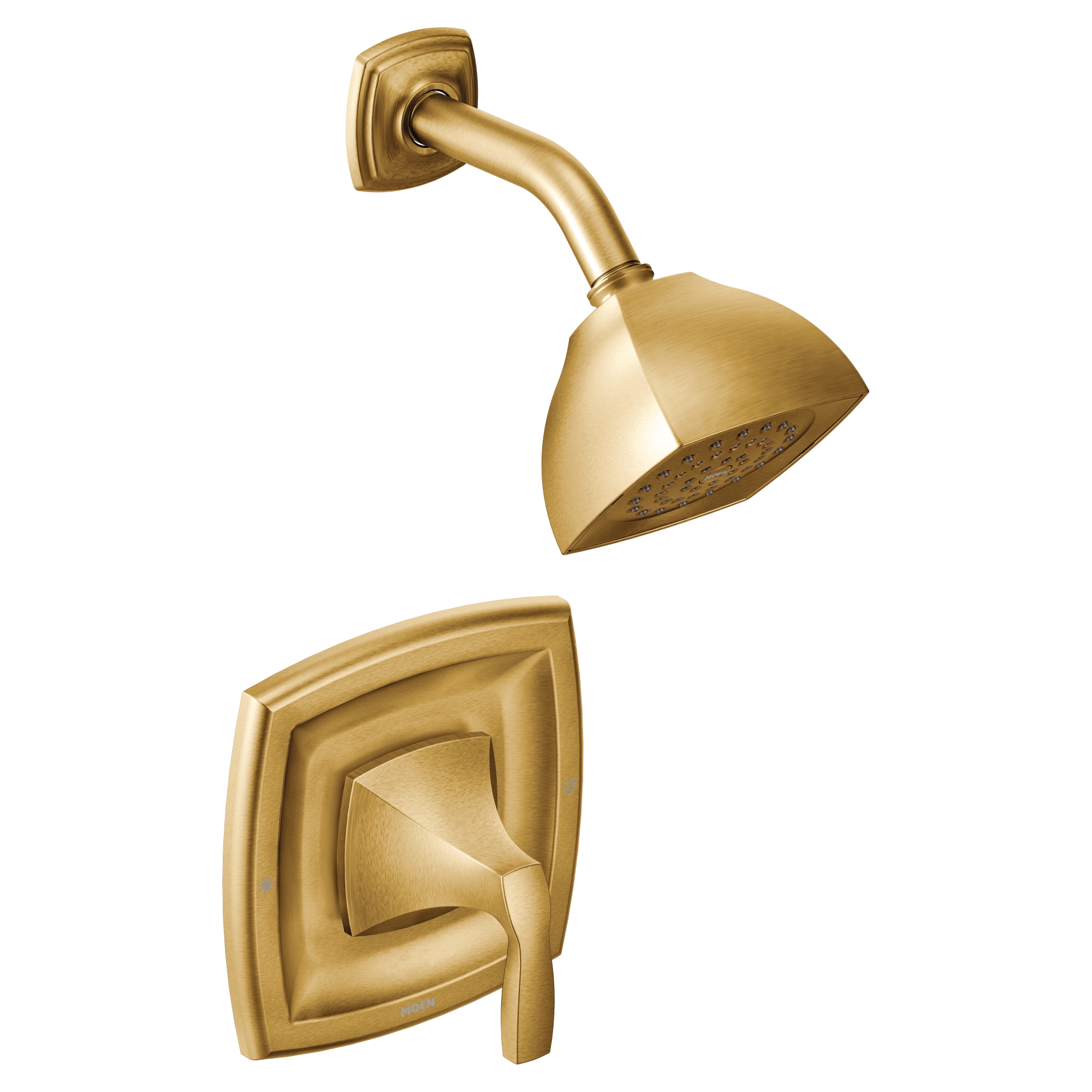 Moen T2692BG Voss Brushed Gold 1-handle Single function 4.0625-in Square Shower Faucet