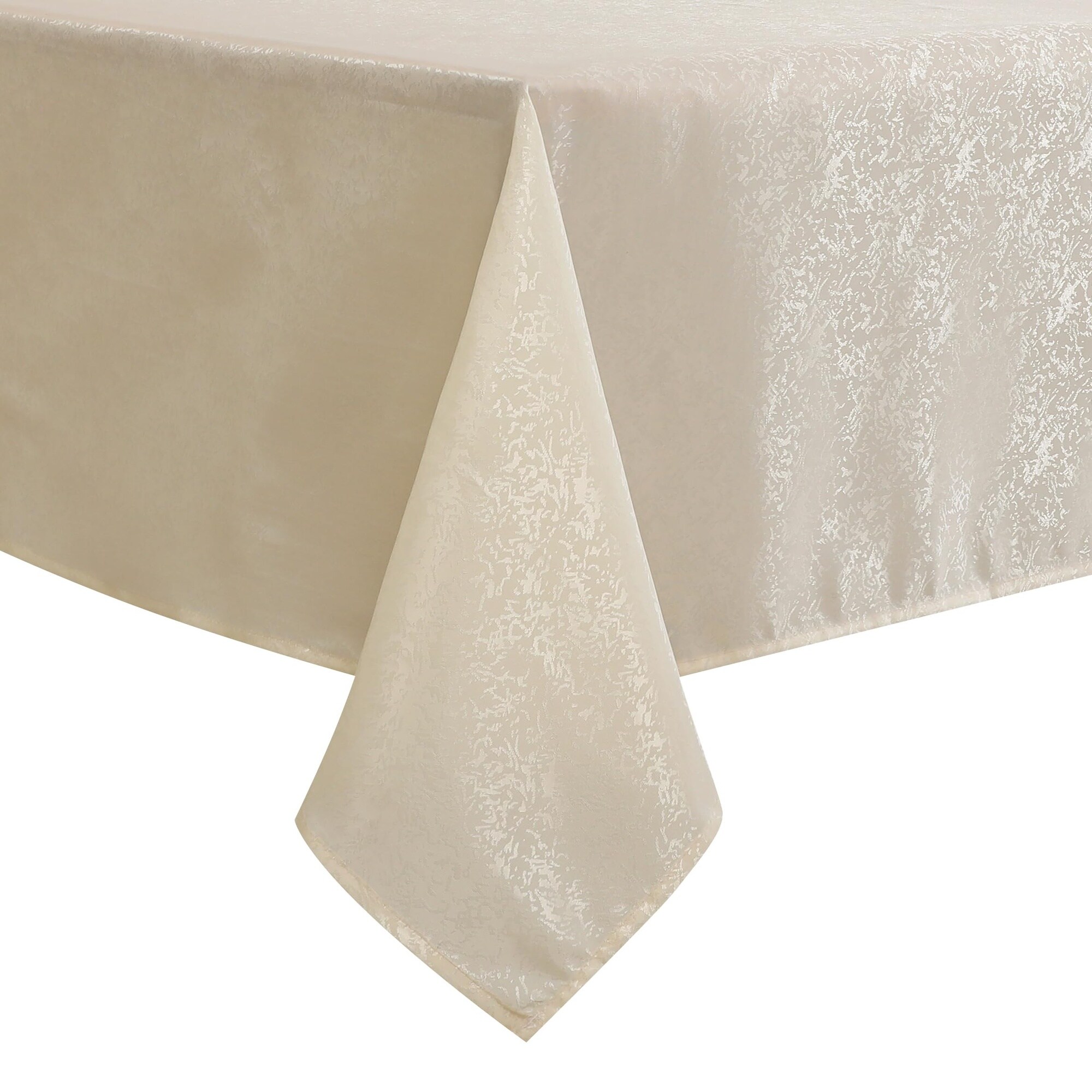ITOPFOX  Cream Jacquard Rectangle Table Cover 54 by 104 in Water Resistant Wrinkle Free for Indoor Outdoor Party Wedding Dining Room