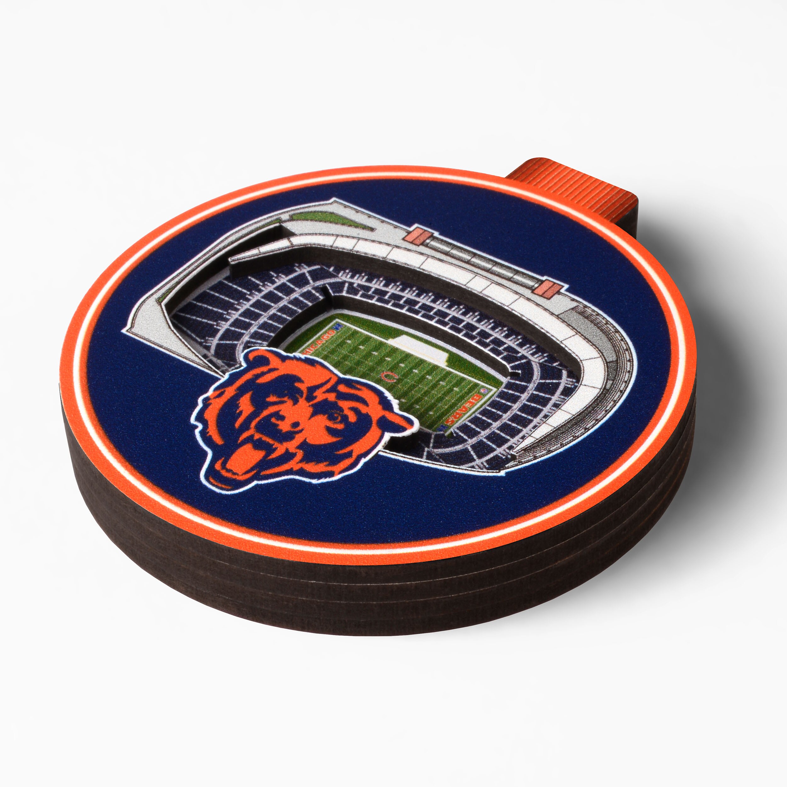 Chicago Bears NFL StadiumView Layered Wood Christmas Ornament