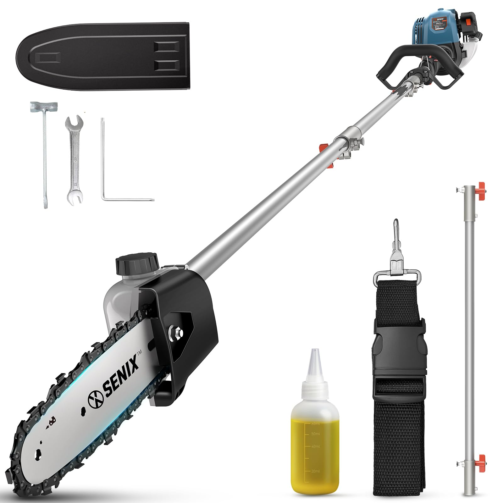 SENIX 26 5cc Gas Pole Saw Top Tier Household Tools Best Seller in