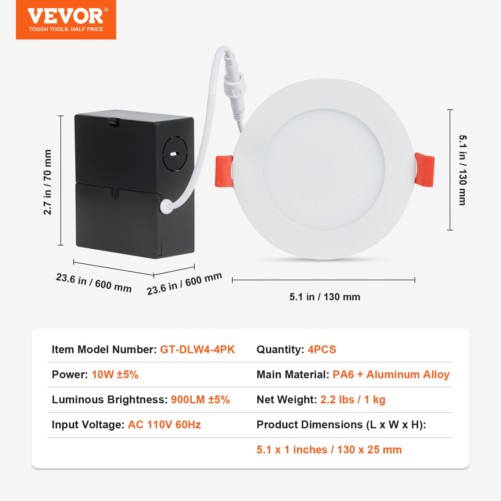VEVOR ZNQRSTD4YC1009473V0 Led-Retrofit-Downlight - View #8