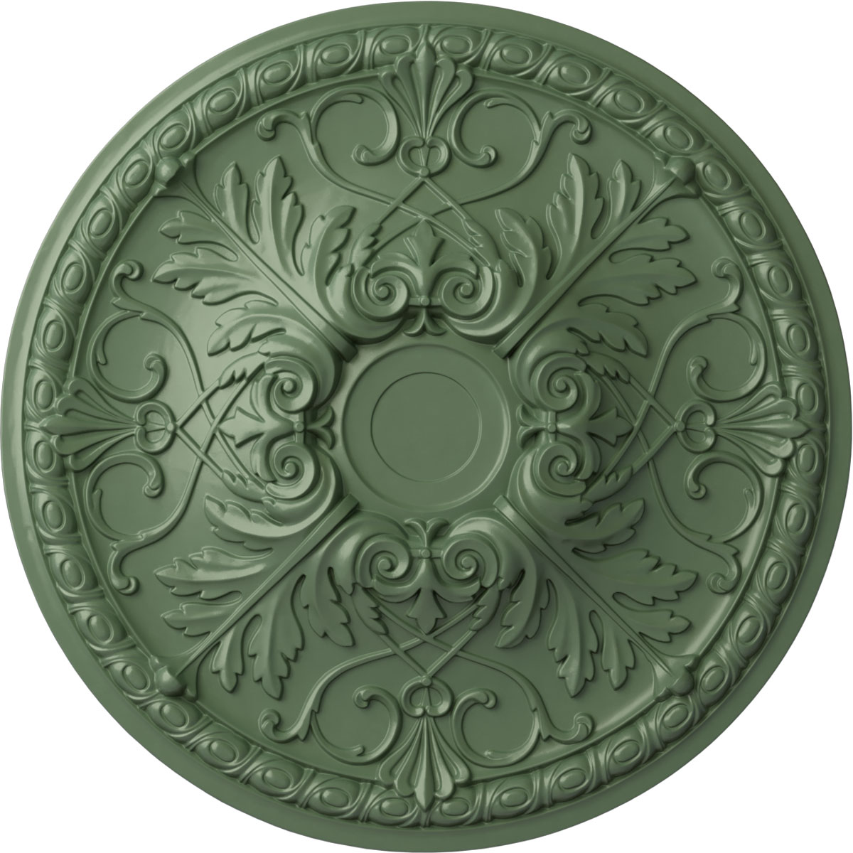 Ekena Millwork CM32TNAGF Tristan 32.375-in W x 32.375-in L Painted Athenian Green Polyurethane Whole Ceiling Medallion
