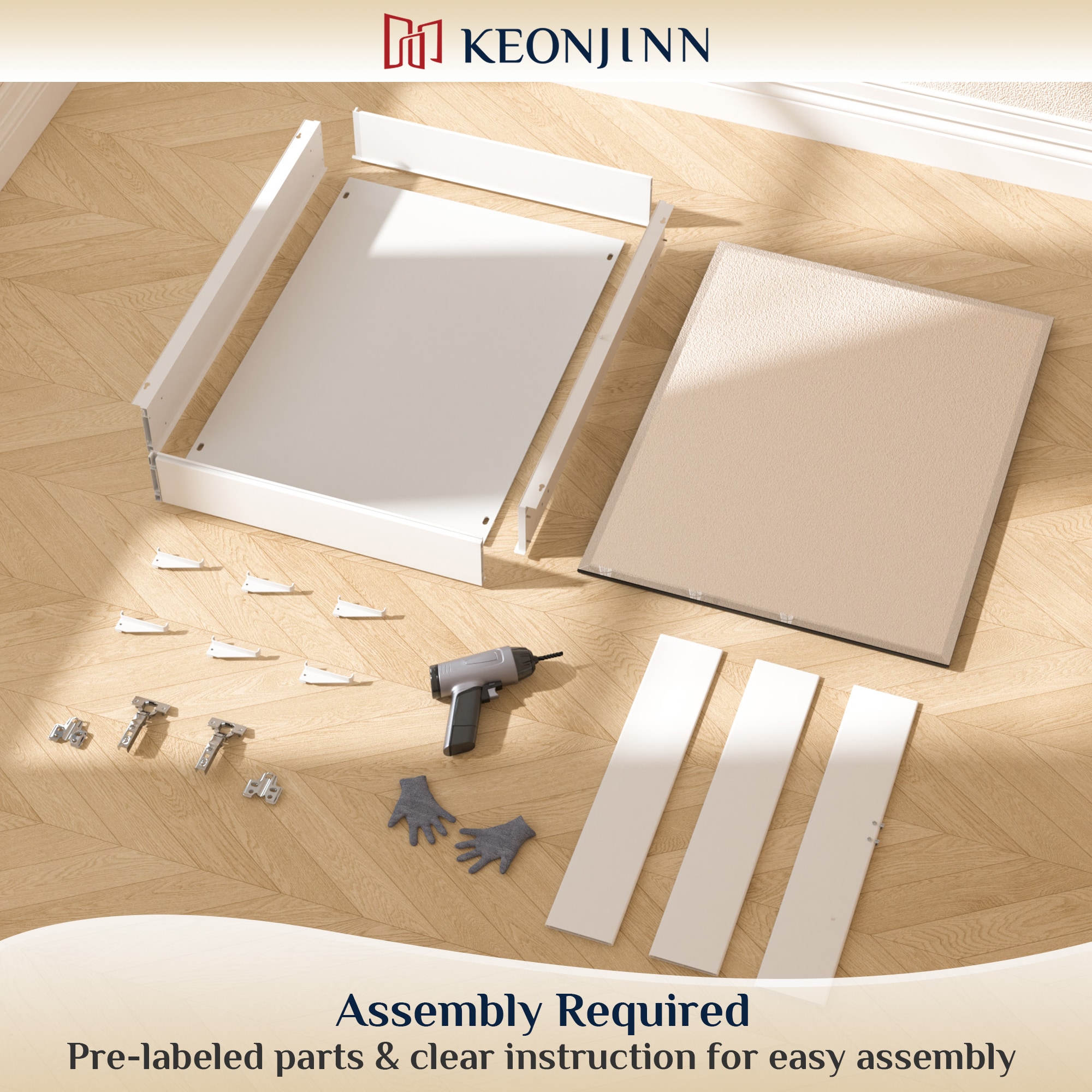 Keonjinn LW-JG-FJXP-5171-WH Bathroom-Medicine-Cabinets - View #3