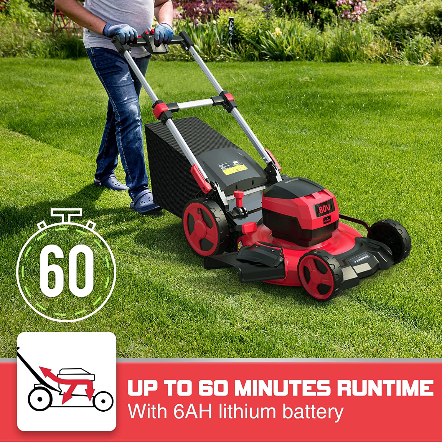 PowerSmart PS76822SRB Cordless-Elec-Push-Mowers - View #5