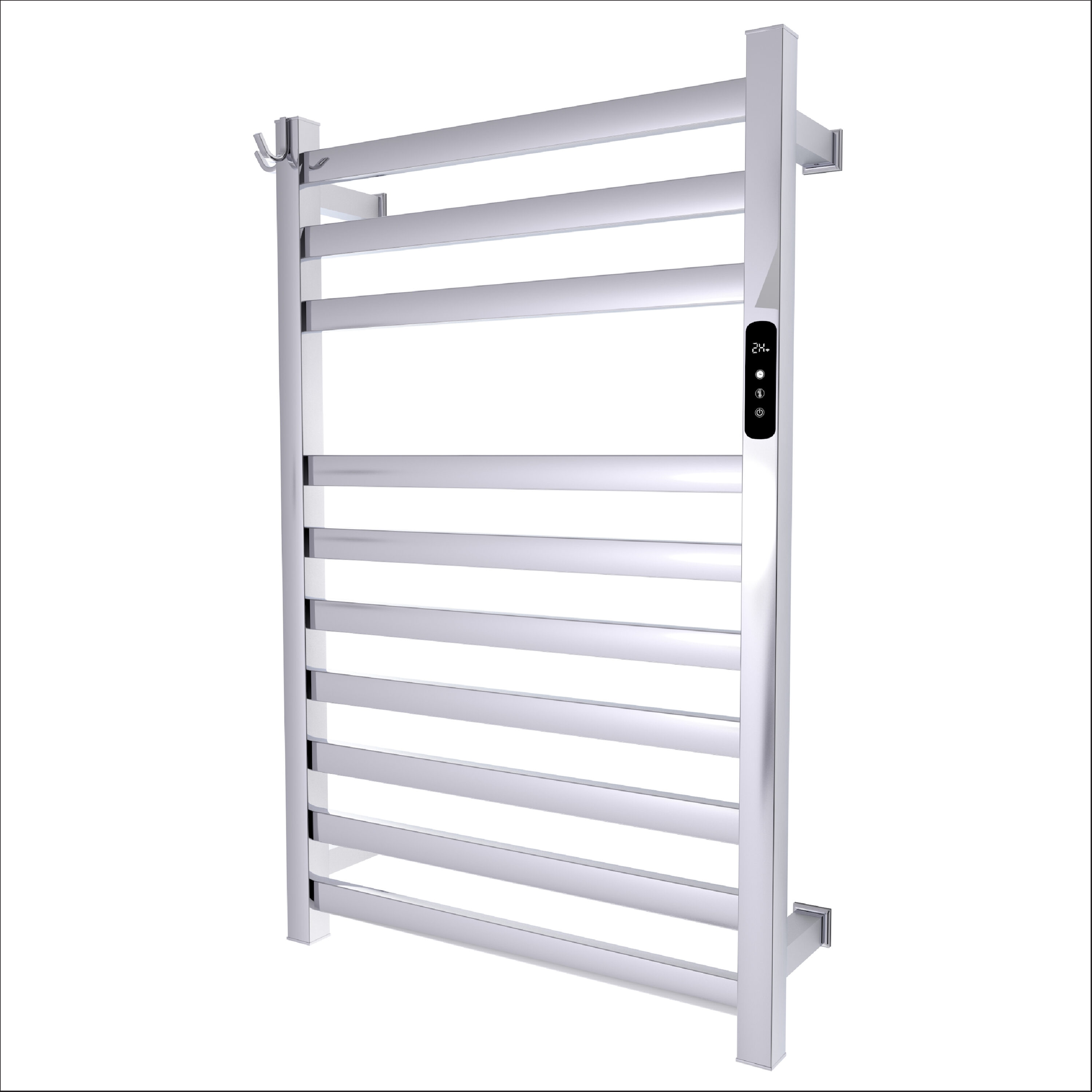 Brandon Basics SQ-S-PSS Polished Stainless Steel Hardwired/Plug-in Wall mount Towel Warmer 20.5-Inches x 4.875-Inches x 31.75-Inches