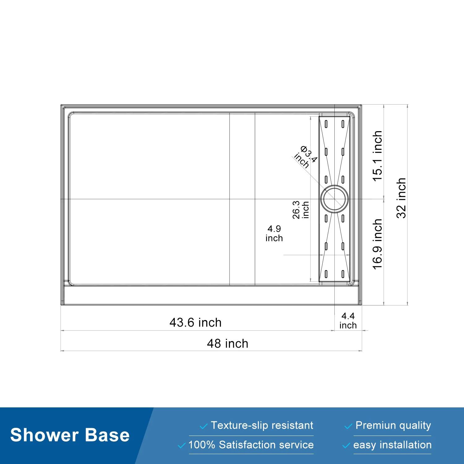 LIVIZA GLSBG-4832R Shower-Floors - View #4