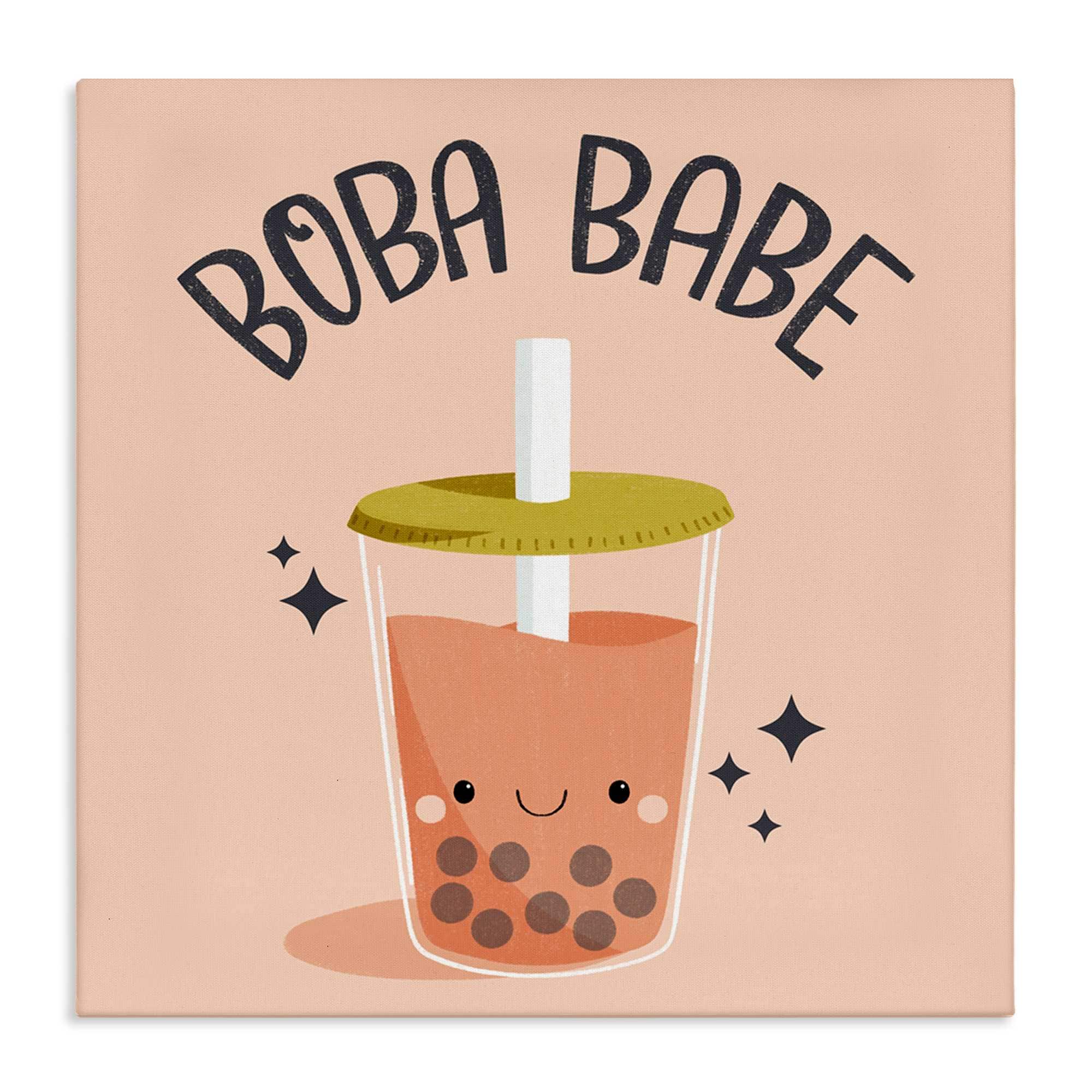 Stupell Industries BT-443-CN-17X17 Boba Babe Bubble Tea Canvas design by Sarah Hickman