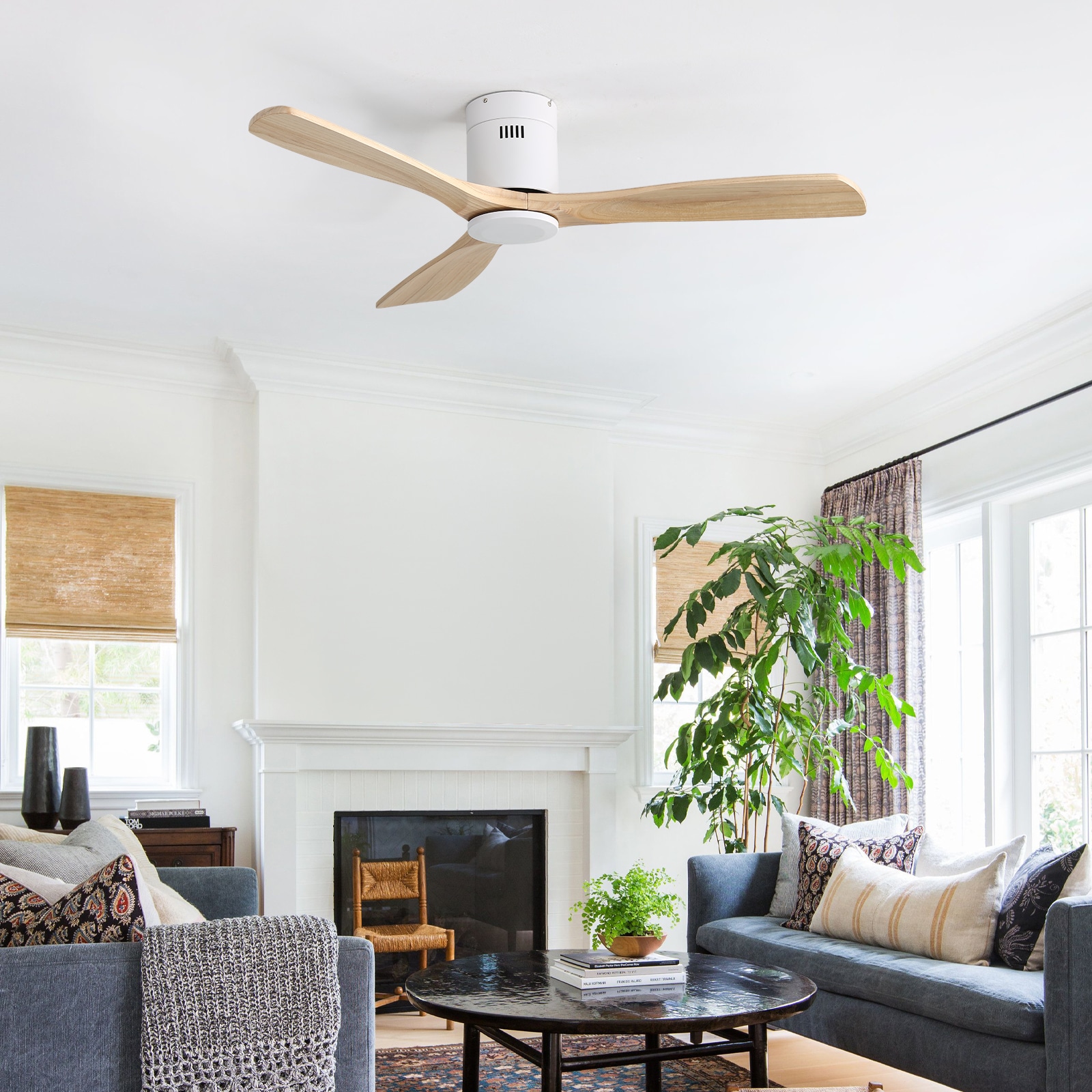 Sofucor LS-52143-WH-WD-YM-W Ceiling-Fans - View #3