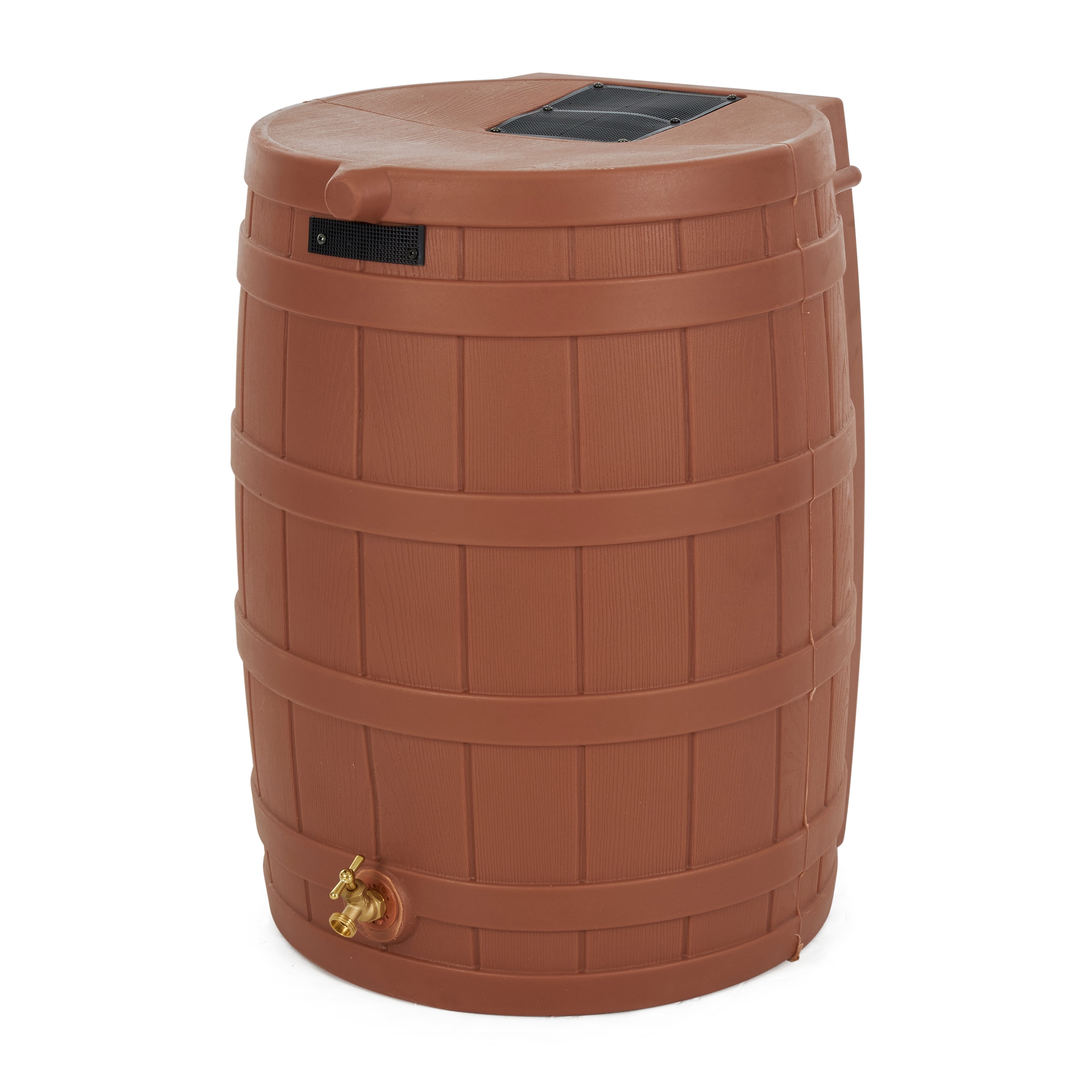 Good Ideas 174755 50-Gallon Brown Plastic Rain Barrel Spigot