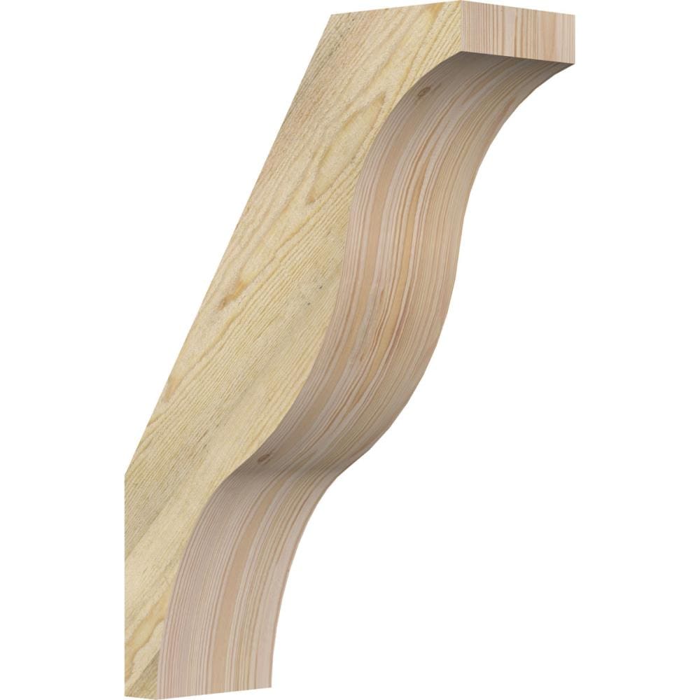 Ekena Millwork BRC06X16X24FST00RDF 6-in x 16-in x 24-in Douglas Fir Unfinished Wood Funston Rough Sawn Knee Brace