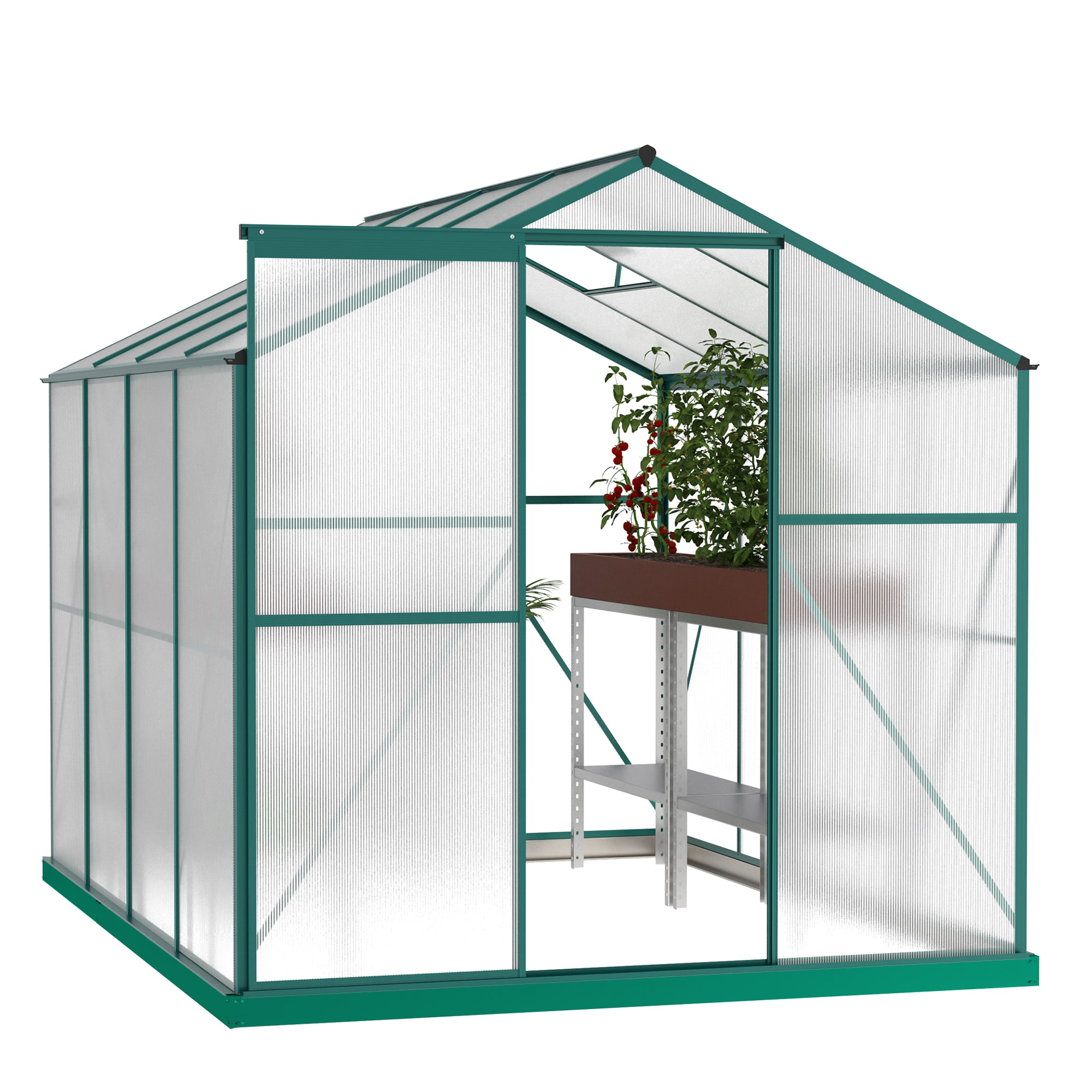 Bayfeve BF-250518-GH 8-ft L x 6-ft W x 6.7-ft H Green Greenhouse