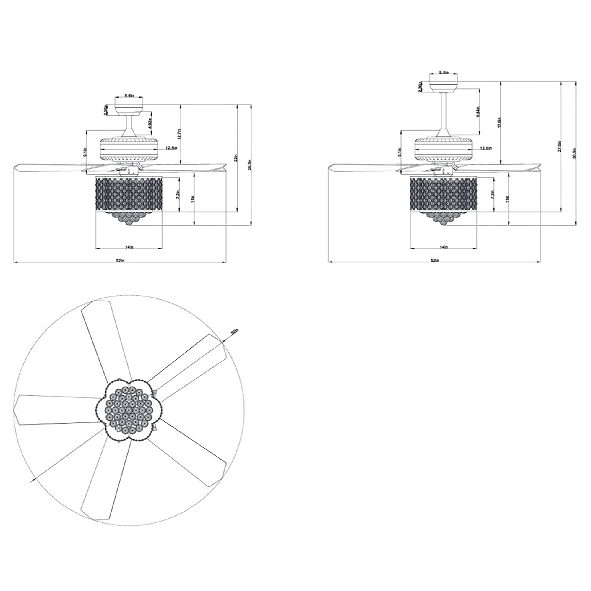Home Accessories Inc CFL-8316REMO/CH Ceiling-Fans - View #6