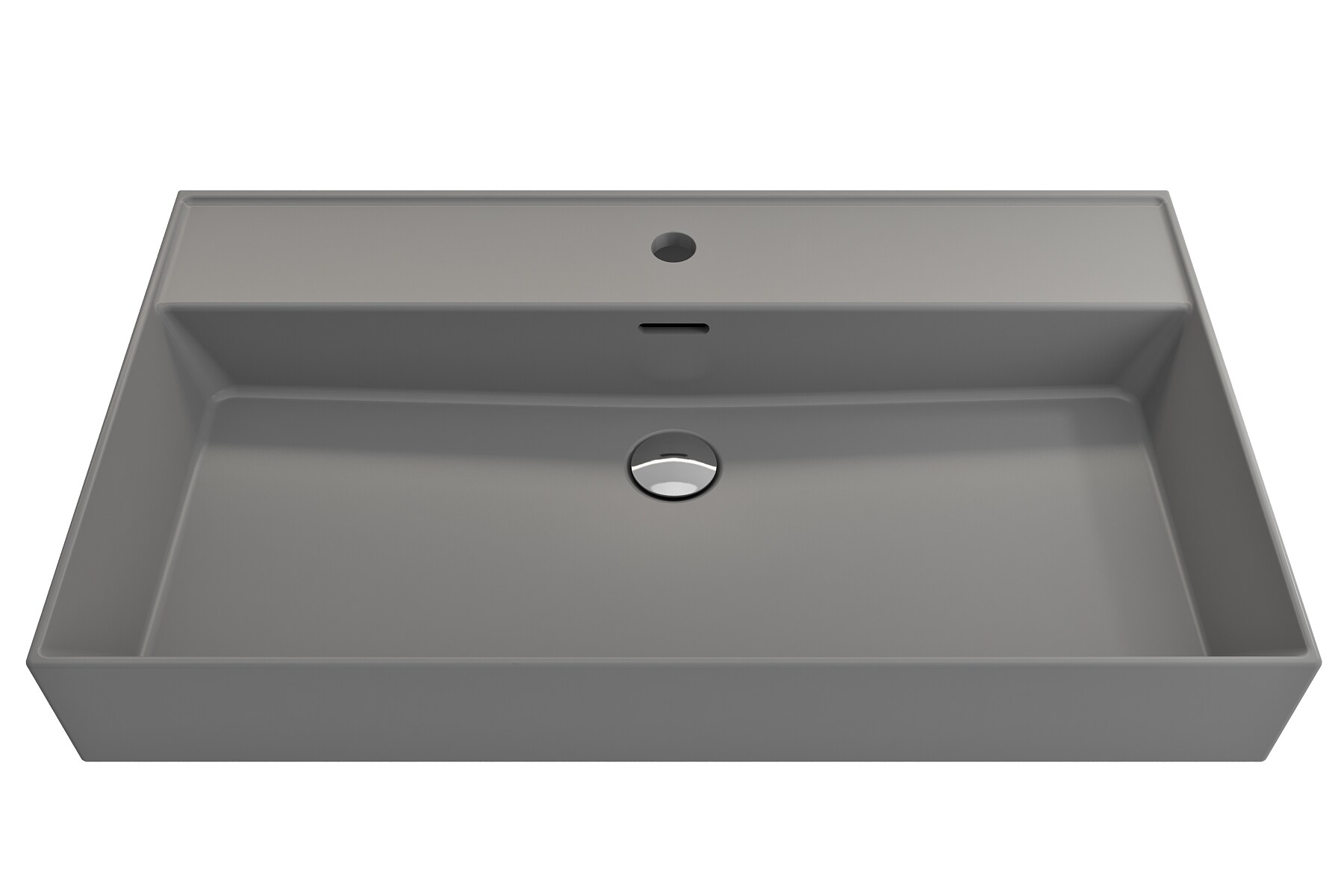 BOCCHI 1377-006-0126 Fire Clay 18.25-in Wall-mount Rectangular Modern Matte Gray Bathroom Sink