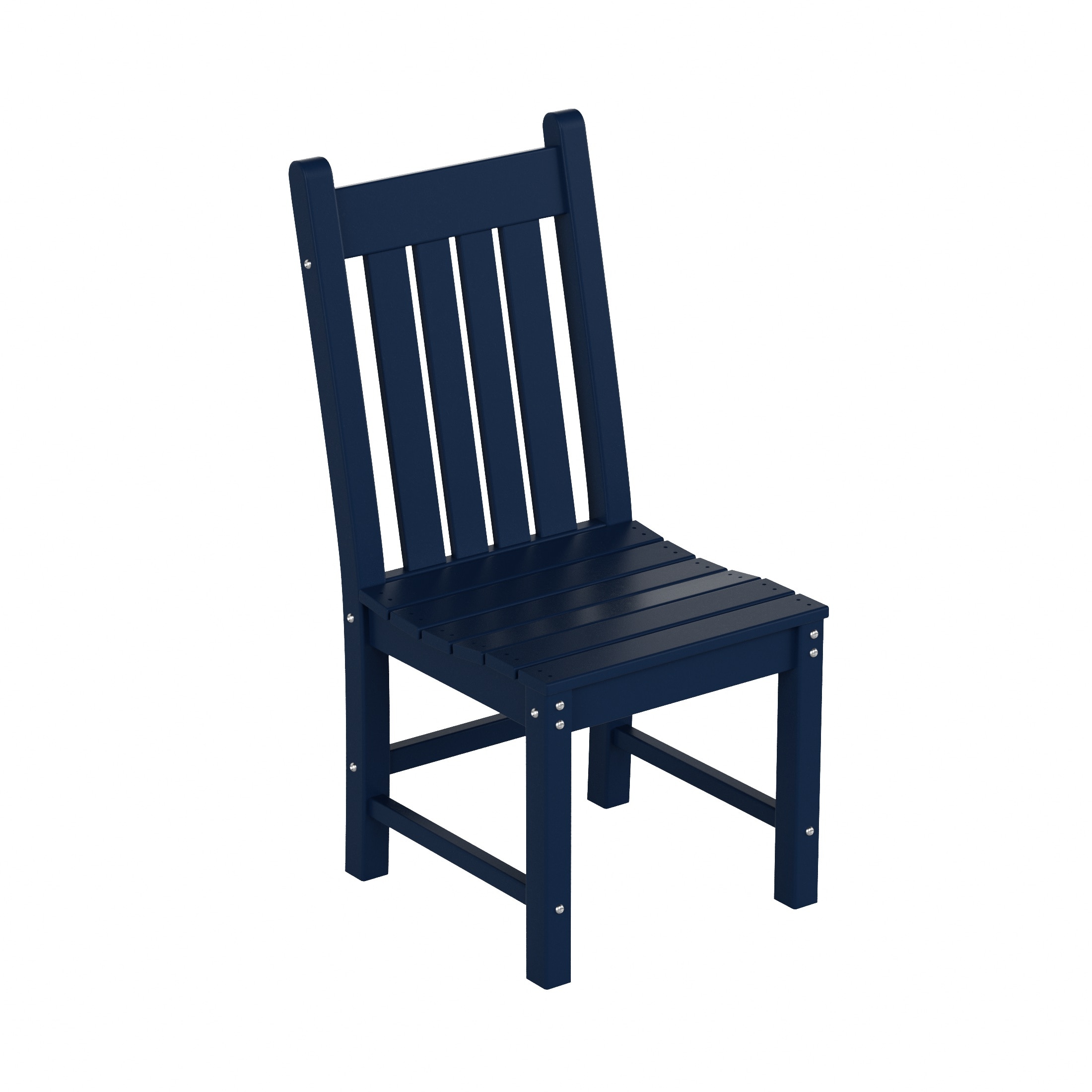 Westin Furniture OP2005-NB Laguna Navy Blue HDPE Frame Stationary Dining Chair with Slat Seat