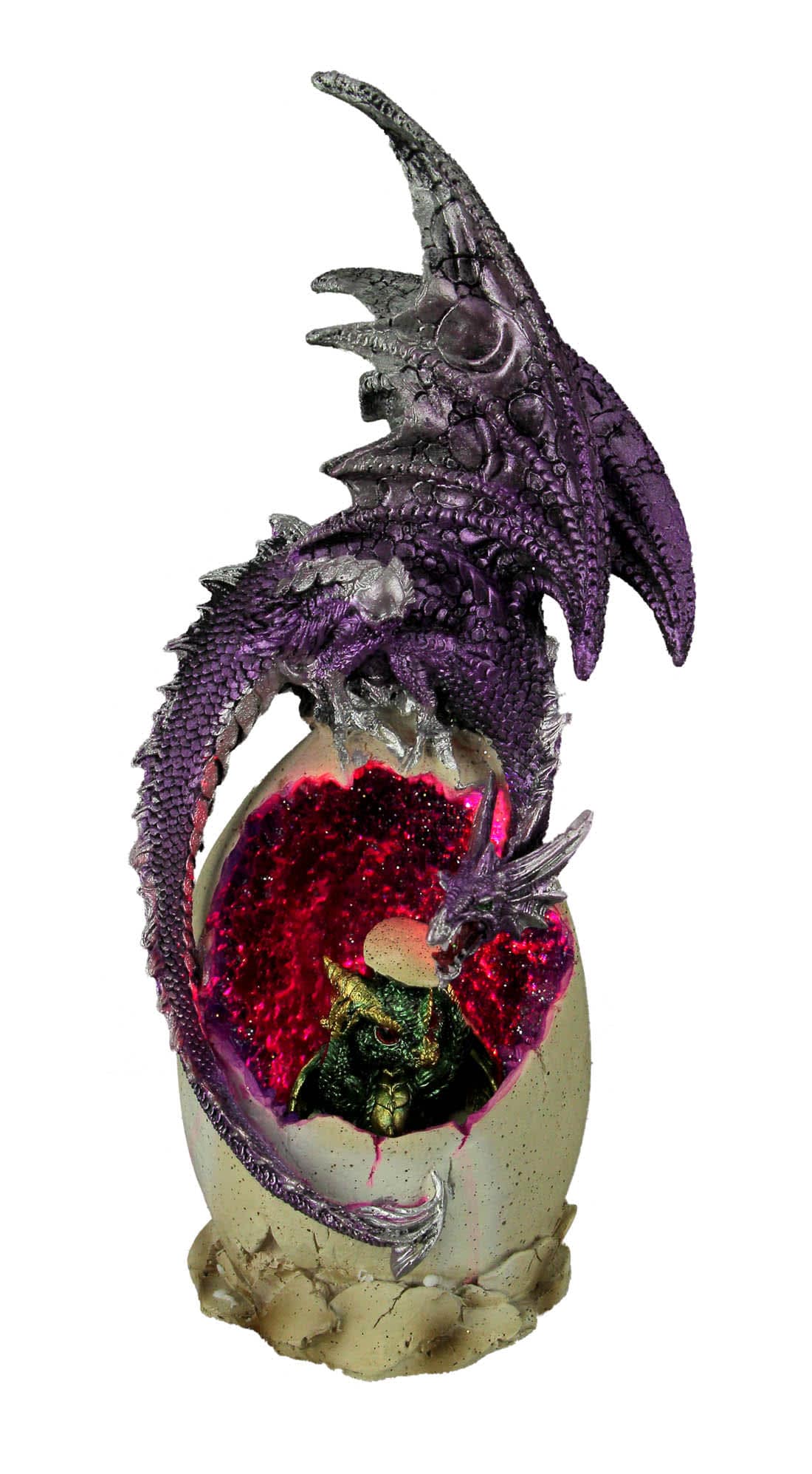 Things2Die4 65-KFT-91 The Hatchling Mother and Baby Dragon LED Egg Statue
