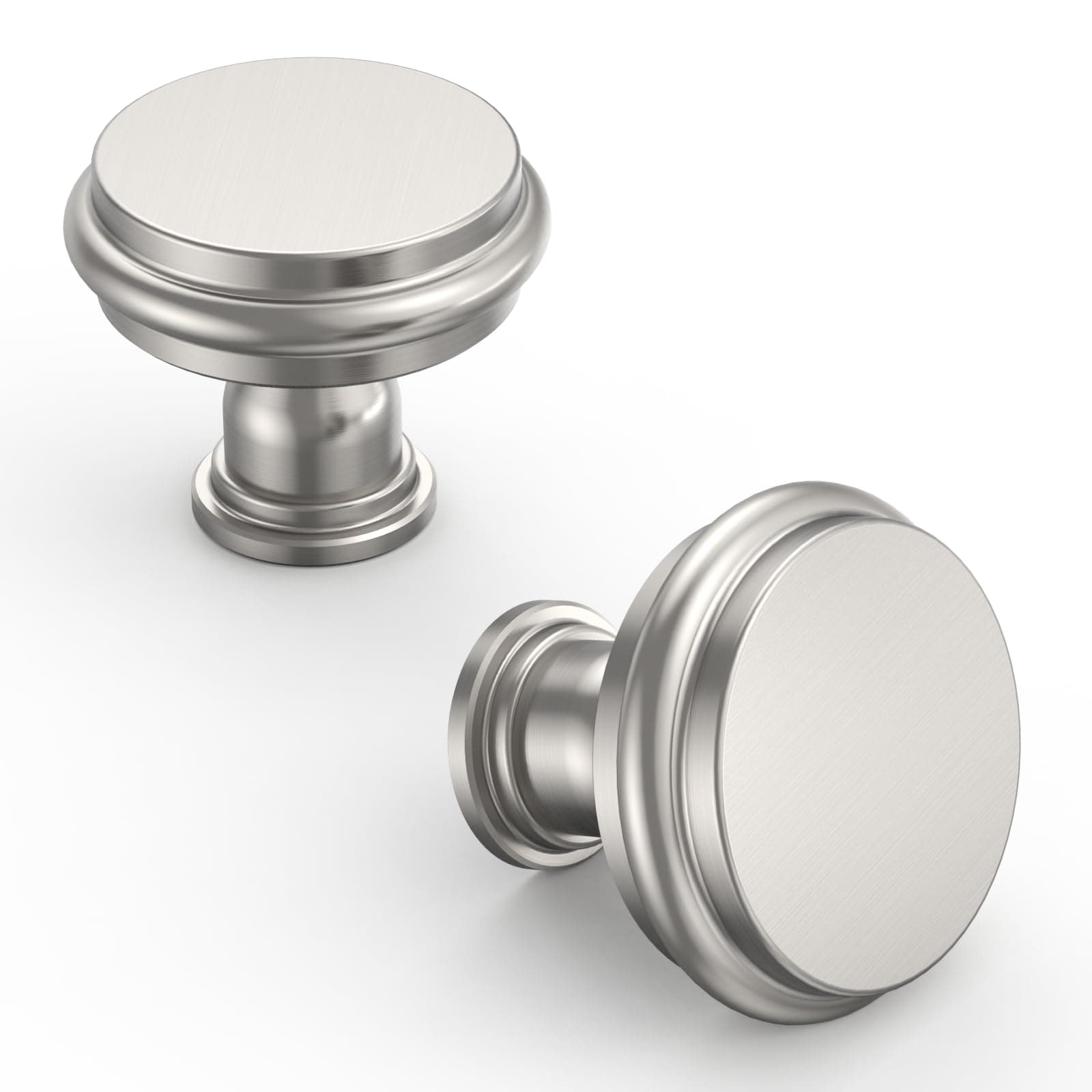 Etokfoks  10 Pack Brushed Satin Nickel Cabinet Knobs Zinc Hardware for Kitchen Drawers Dresser Closet Anti Corrosion