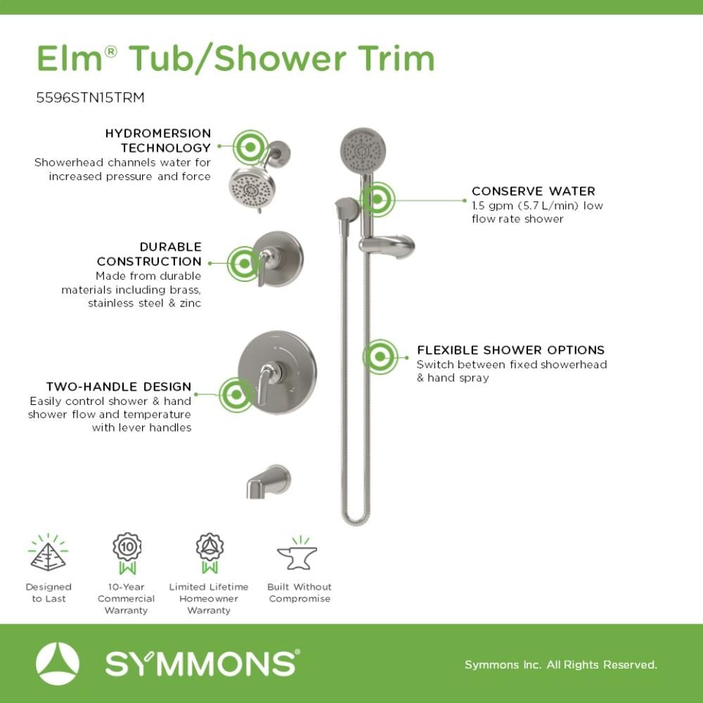 Symmons 5596STN15TRM Tub-Shower-Faucets - View #3