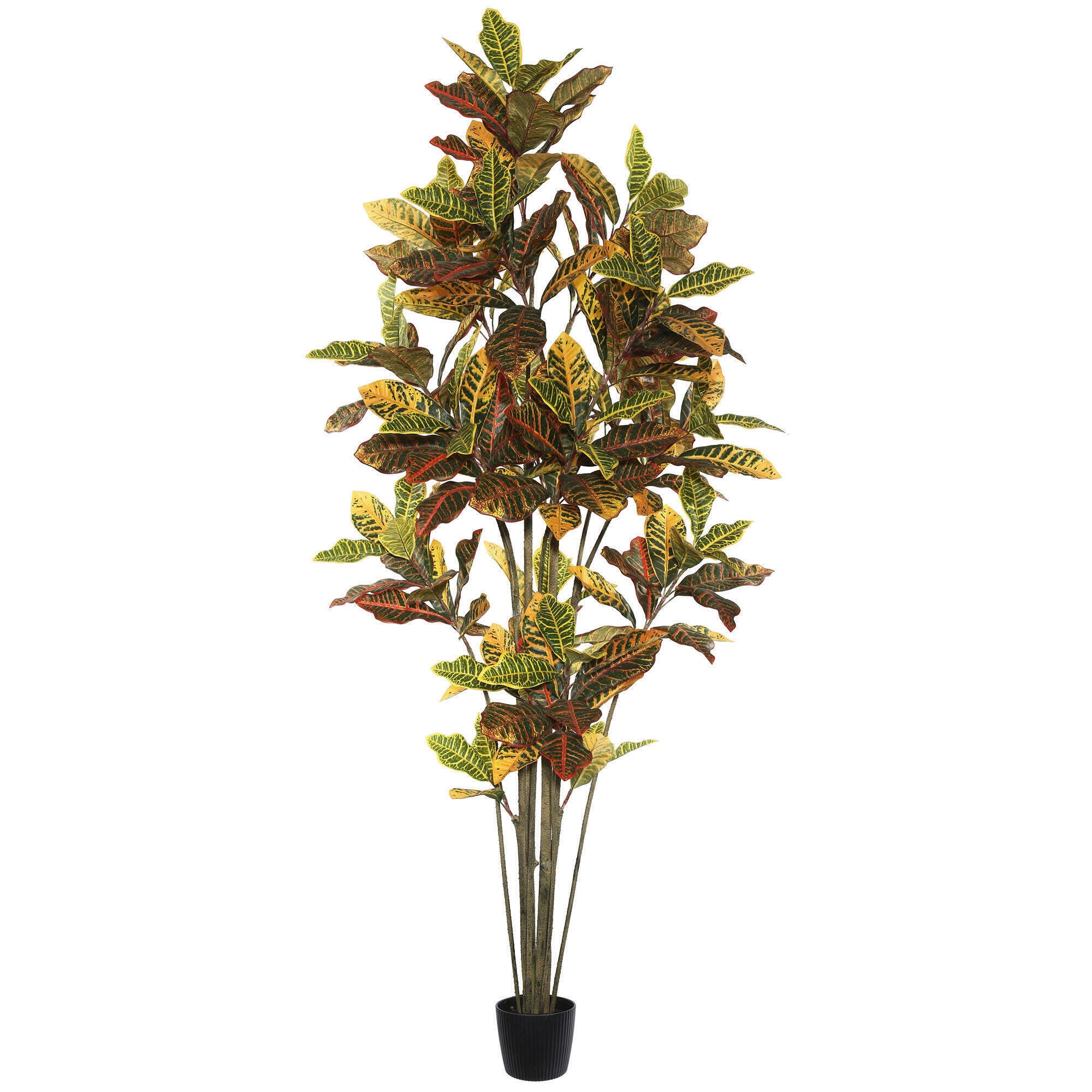 Vickerman TB170684 84-in Green, Orange Indoor Mixed Greenery Artificial Tree