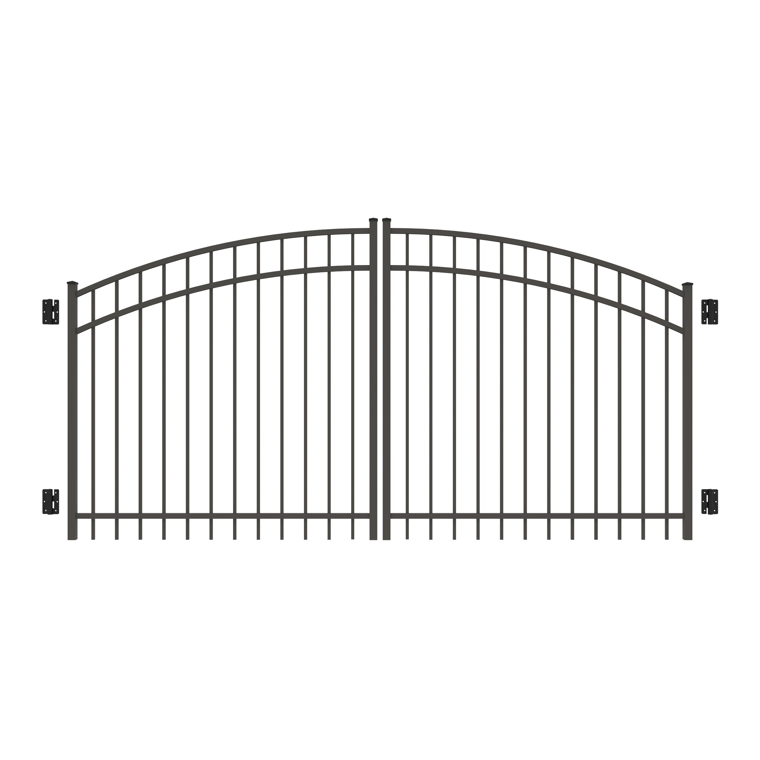 Freedom New Haven 4-ft H x 10-ft W Pewter Aluminum Spaced Picket Arched-top Decorative Fence Gate