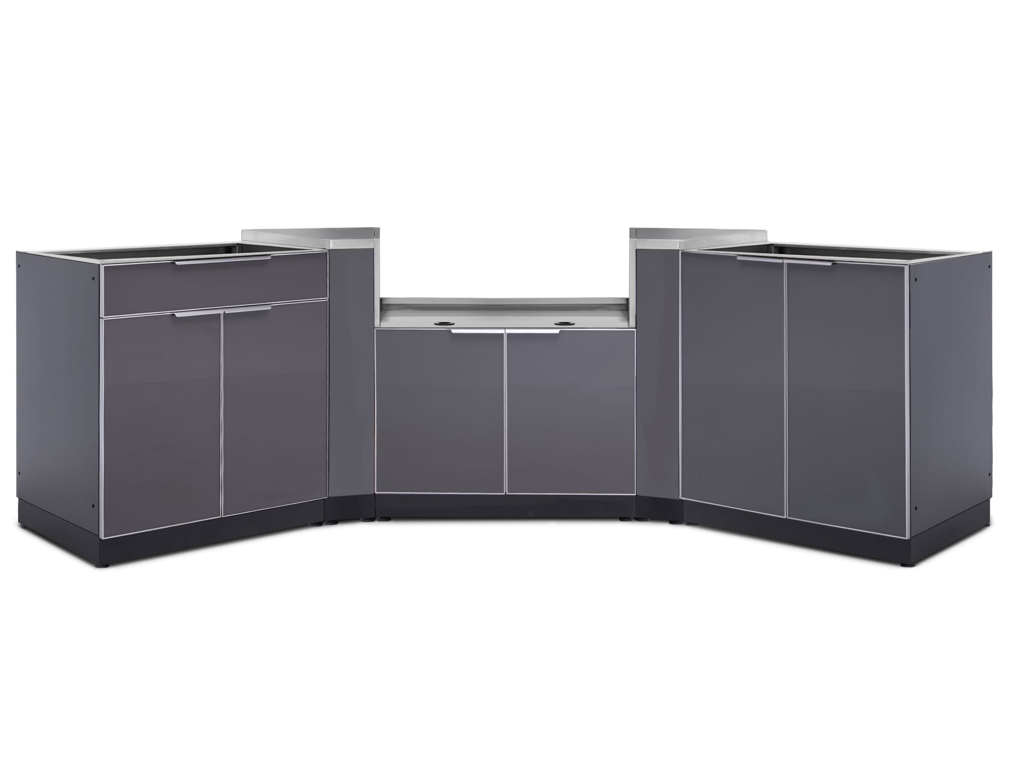 NewAge Products 65285 Aluminum Slate Gray 5 -Piece 122.95-in W x 24-in D x 35.5-in H Modular Outdoor Kitchen Set