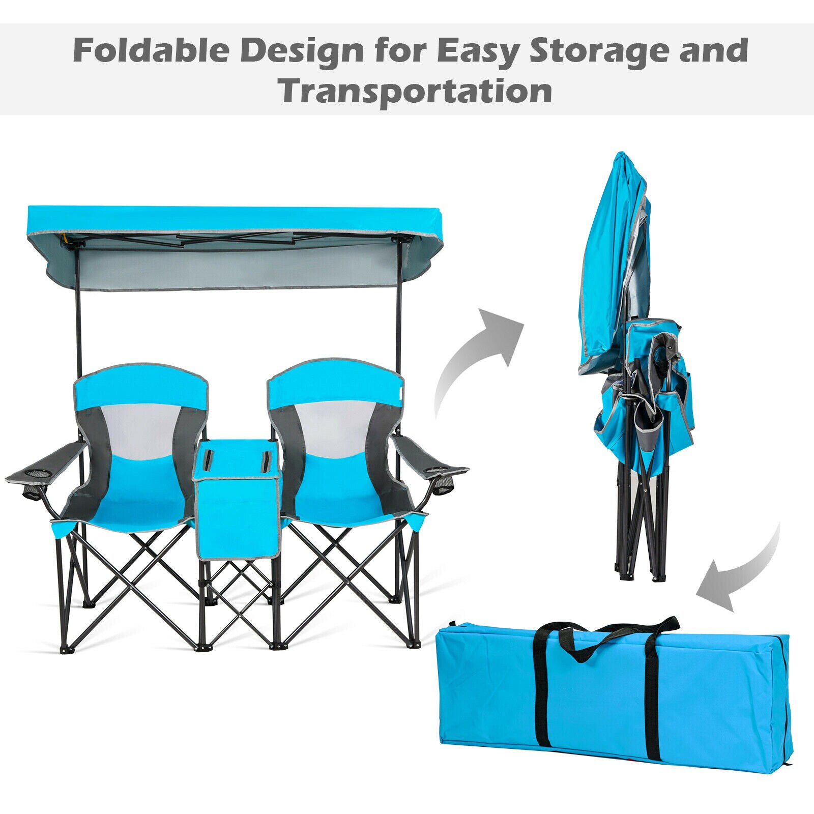 WELLFOR DOJ70569BL Beach-Camping-Chairs - View #9