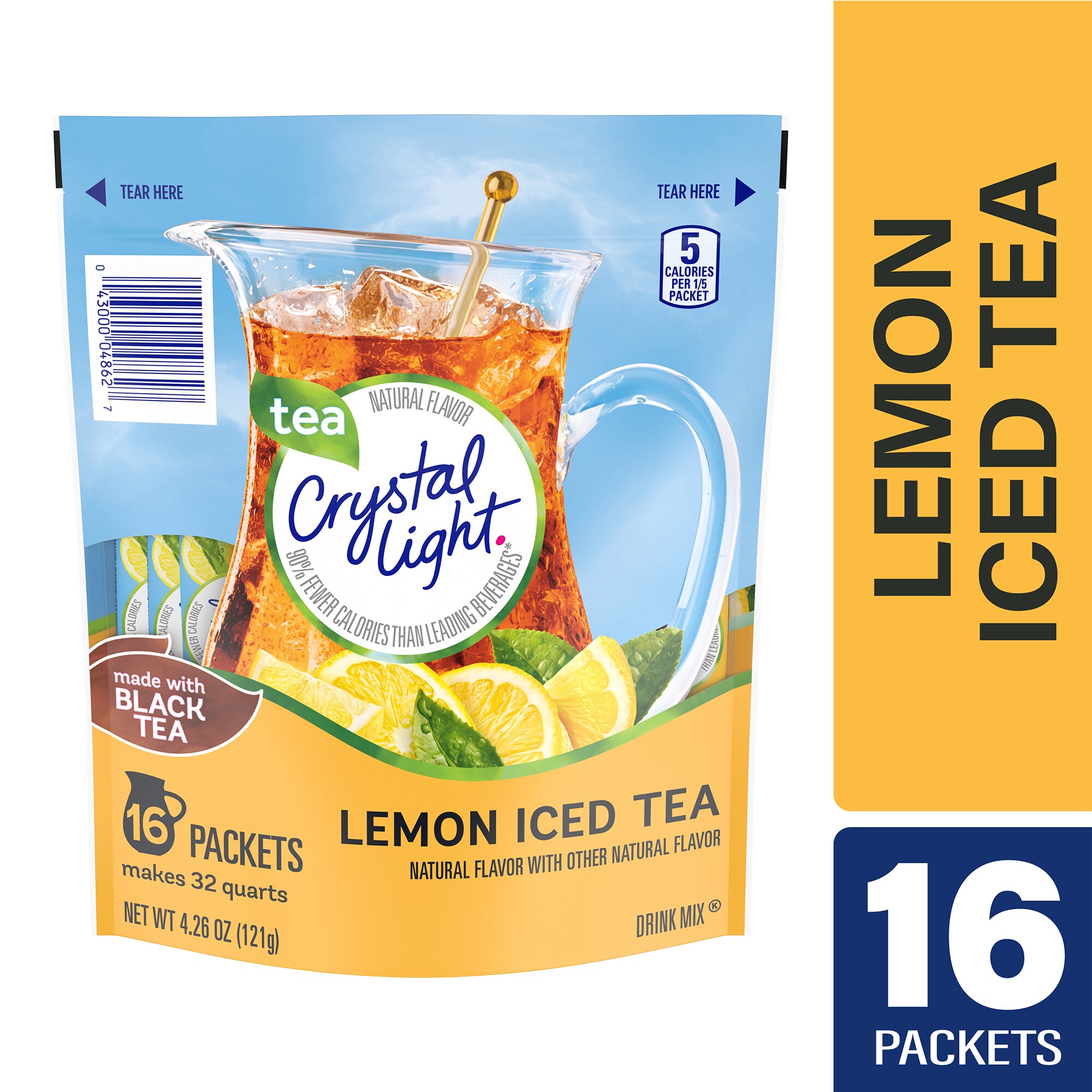 Crystal Light 220-00553 Crystal light 16 -Pack Decaffeinated Iced tea Single-Serve Tea