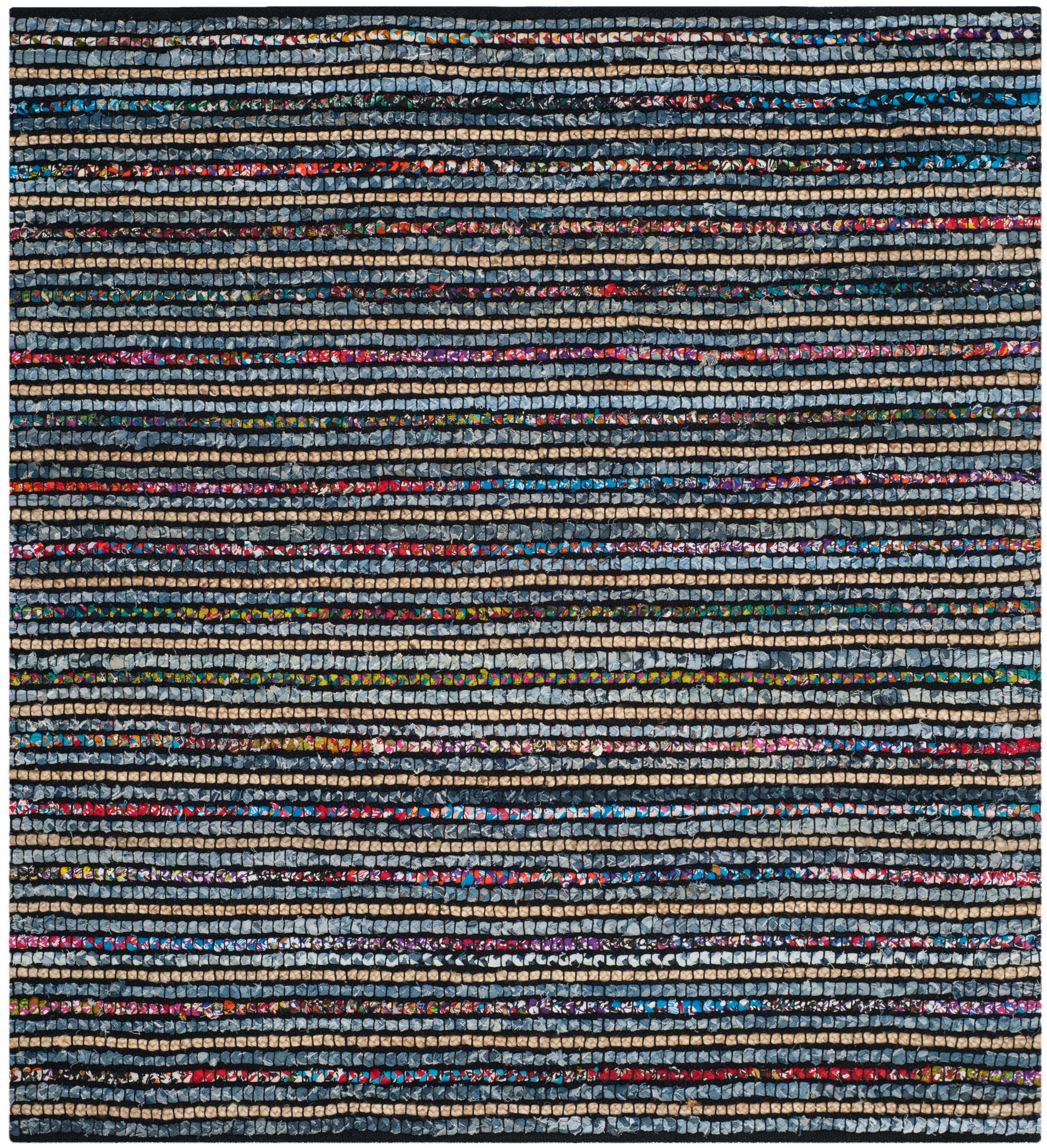 Cape Cod Handwoven Multi-Color Cotton Square Area Rug