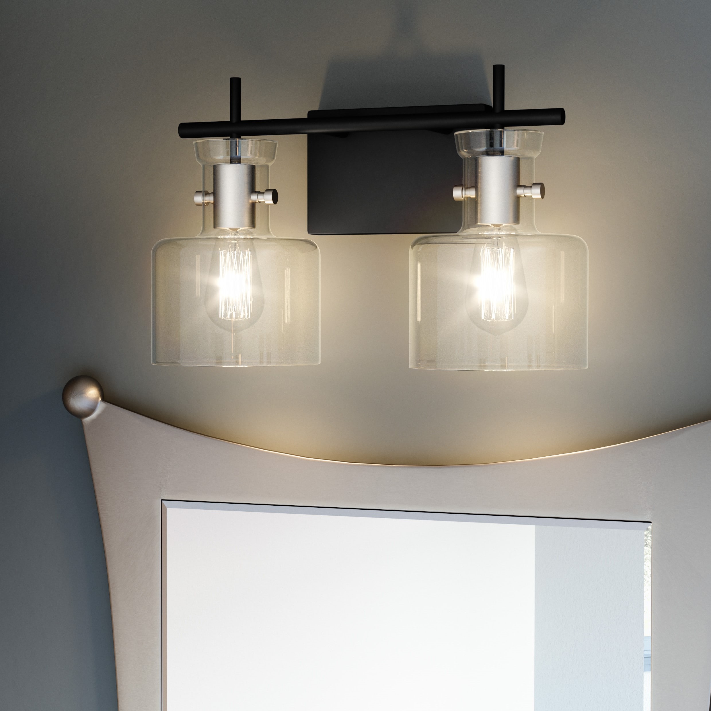 Quoizel PEN8616MBK Pensbury 16-in 2 -Light Matte Black Transitional Vanity light
