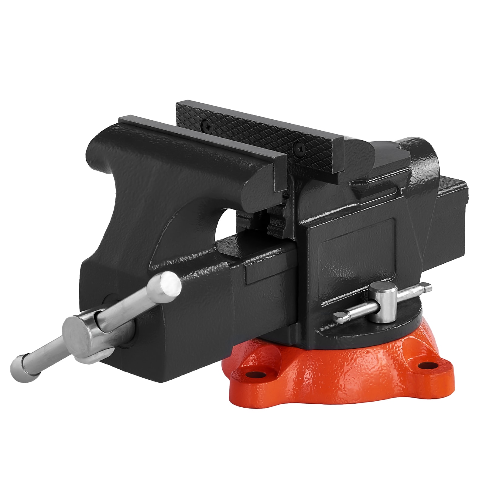 VEVOR Bench Vise 5in Jaw Width 5in Max Jaw Opening Multipurpose Vise with 360 degrees Swivel Locking Base 2.8in Throat Depth Heavy Duty Ductile Iron Workbench Vise with Anvil for Clamping Round Pipes