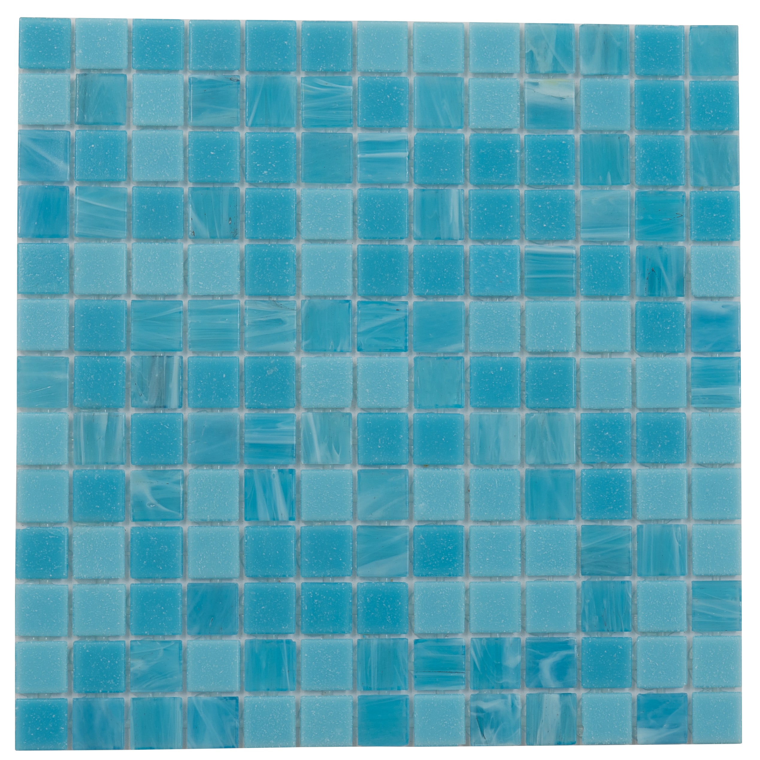 Apollo Tile MIX2088BL587A Mingles Arctic Blue 12-in x 12-in Glossy Glass Mosaic Floor and Wall Tile (20-sq. ft/ Carton)