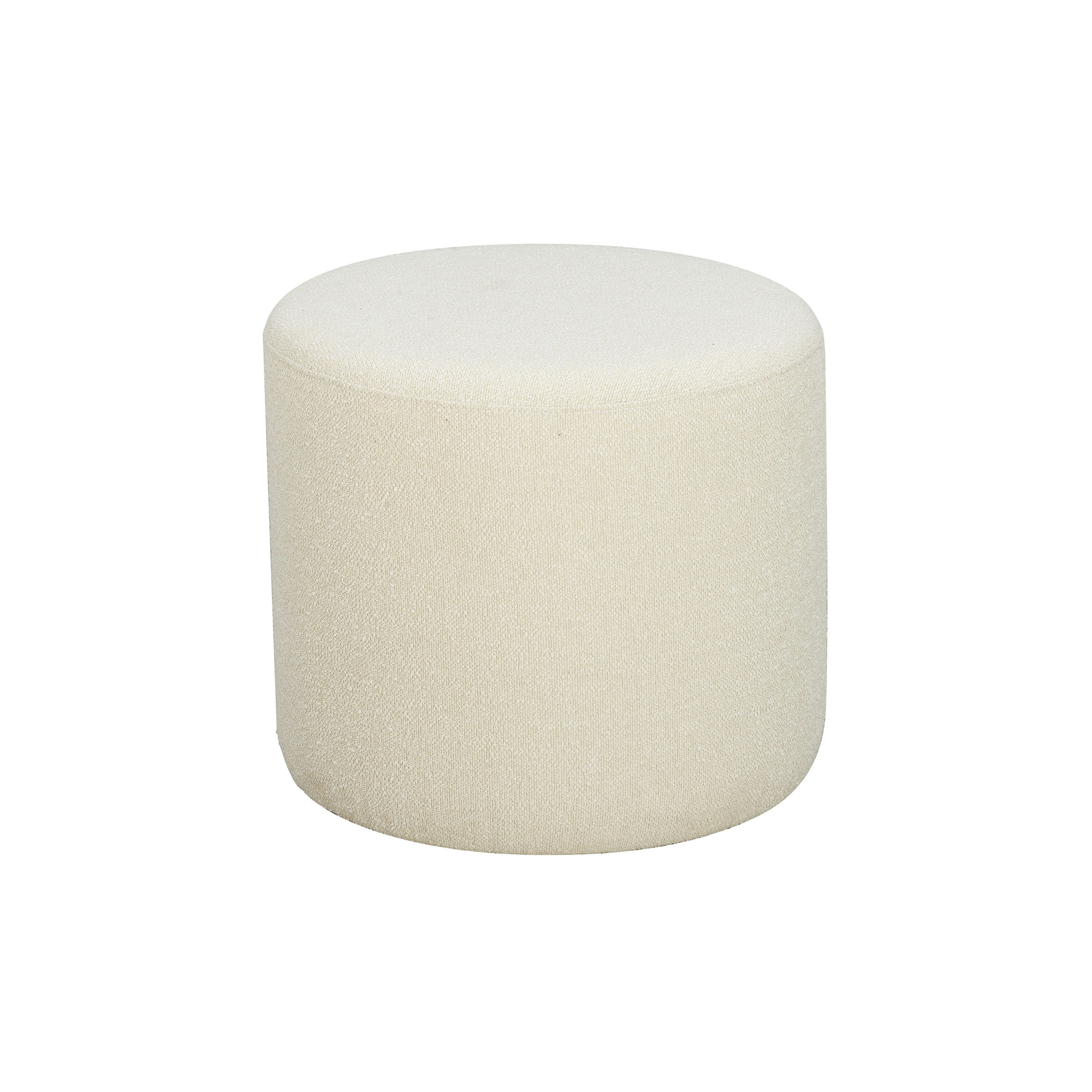 Lifestyle Solutions 510A001SNO Modern Snow Boucle Round Ottoman