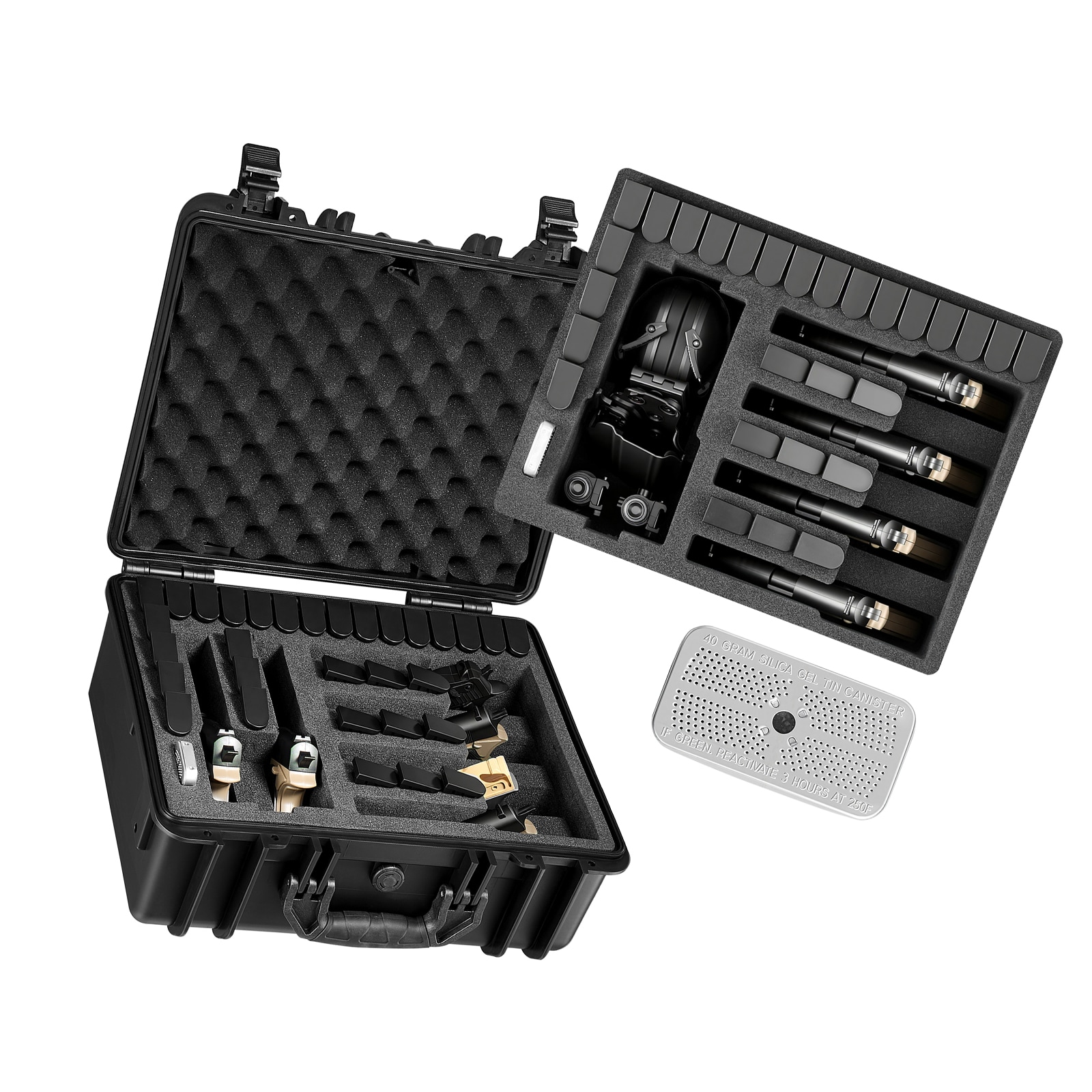 VEVOR - Hard Pistol Case Heavy Duty Hard Gun Case with XPE Foam Interior Waterproof Pistol Storag...