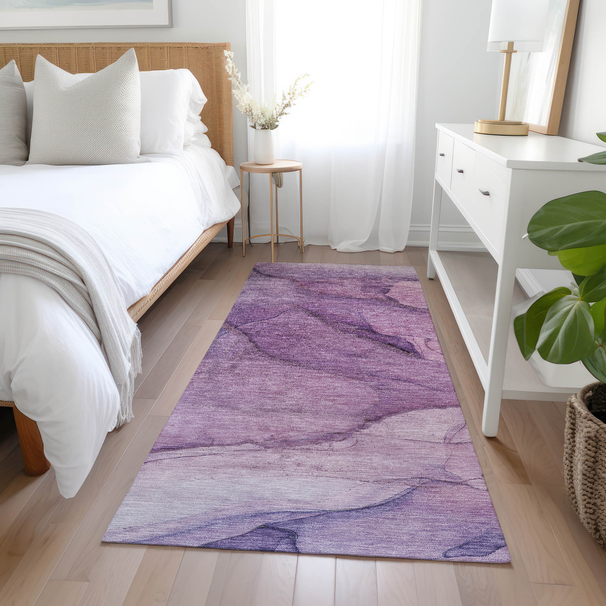 Addison Rugs ACN607PP2X8 Chantille ACN607PP 2 x 7 (ft) Polyester Purple Rectangular Indoor/Outdoor Abstract Machine washable Runner rug