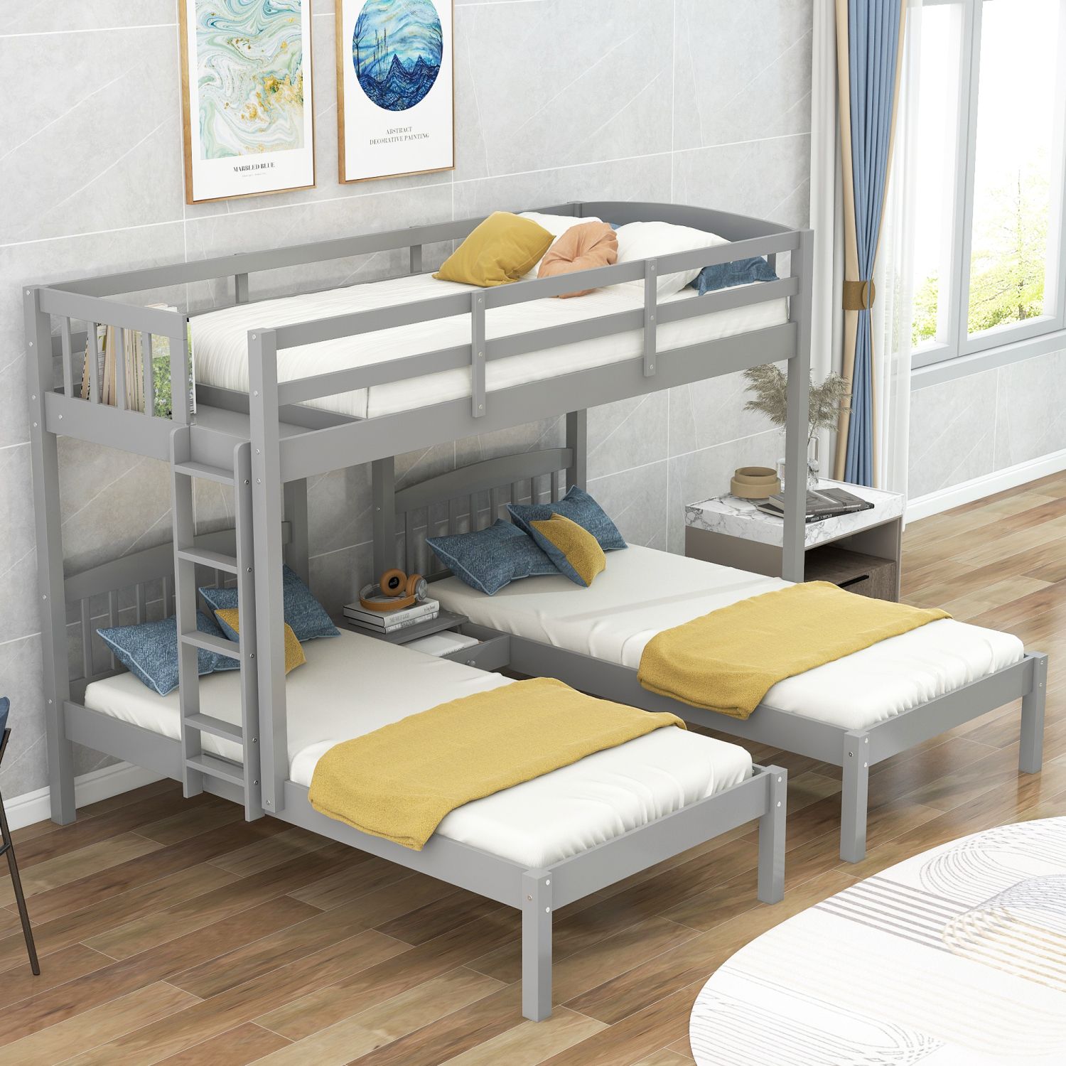 JASMODER GX000313AAE Gray Twin Composite Platform Bed